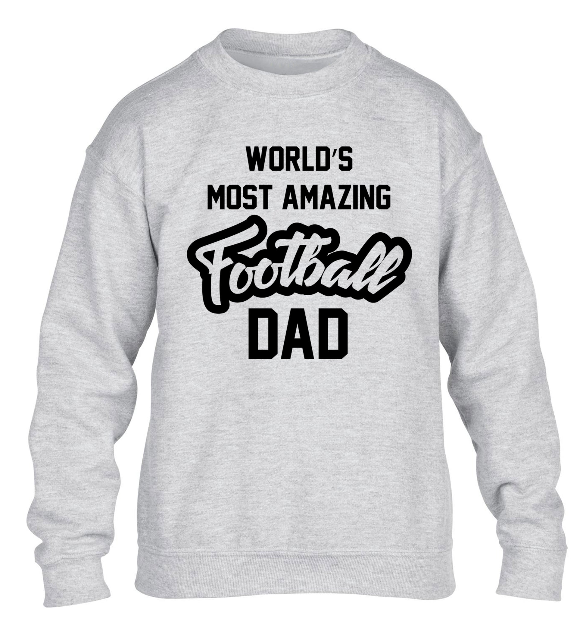 Worlds most amazing football dad children's grey sweater 12-14 Years