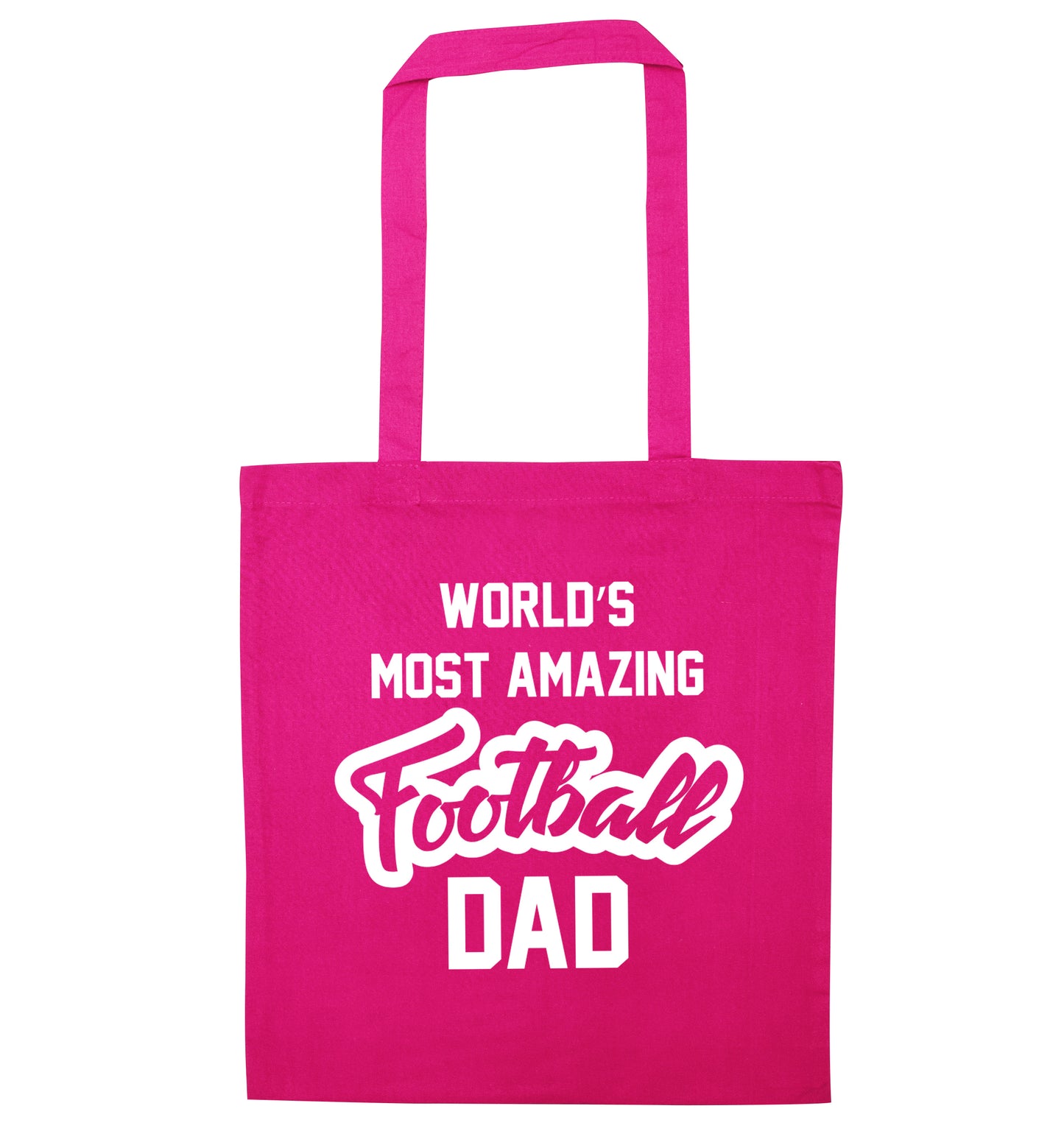 Worlds most amazing football dad pink tote bag