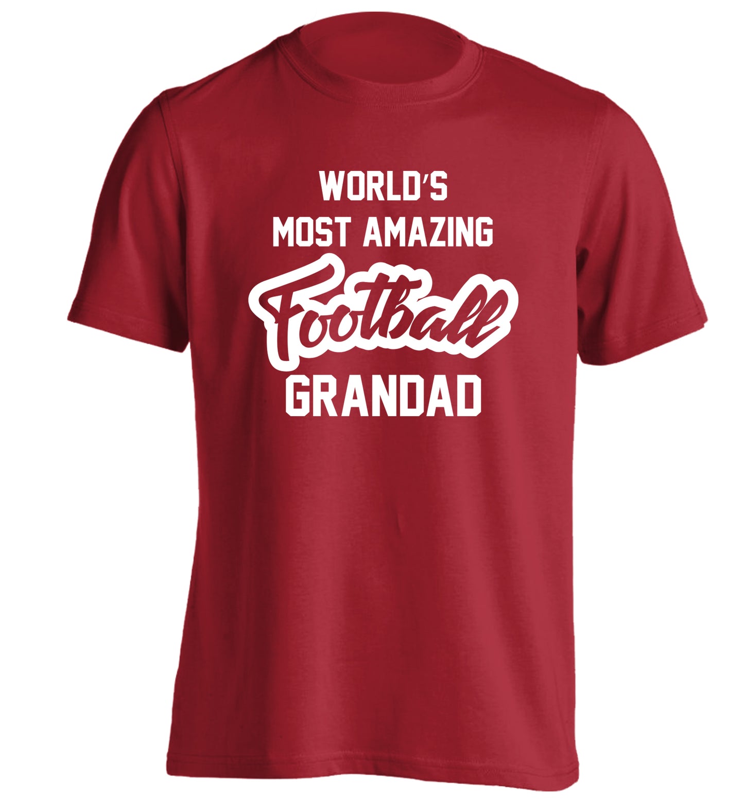 Worlds most amazing football grandad adults unisexred Tshirt 2XL