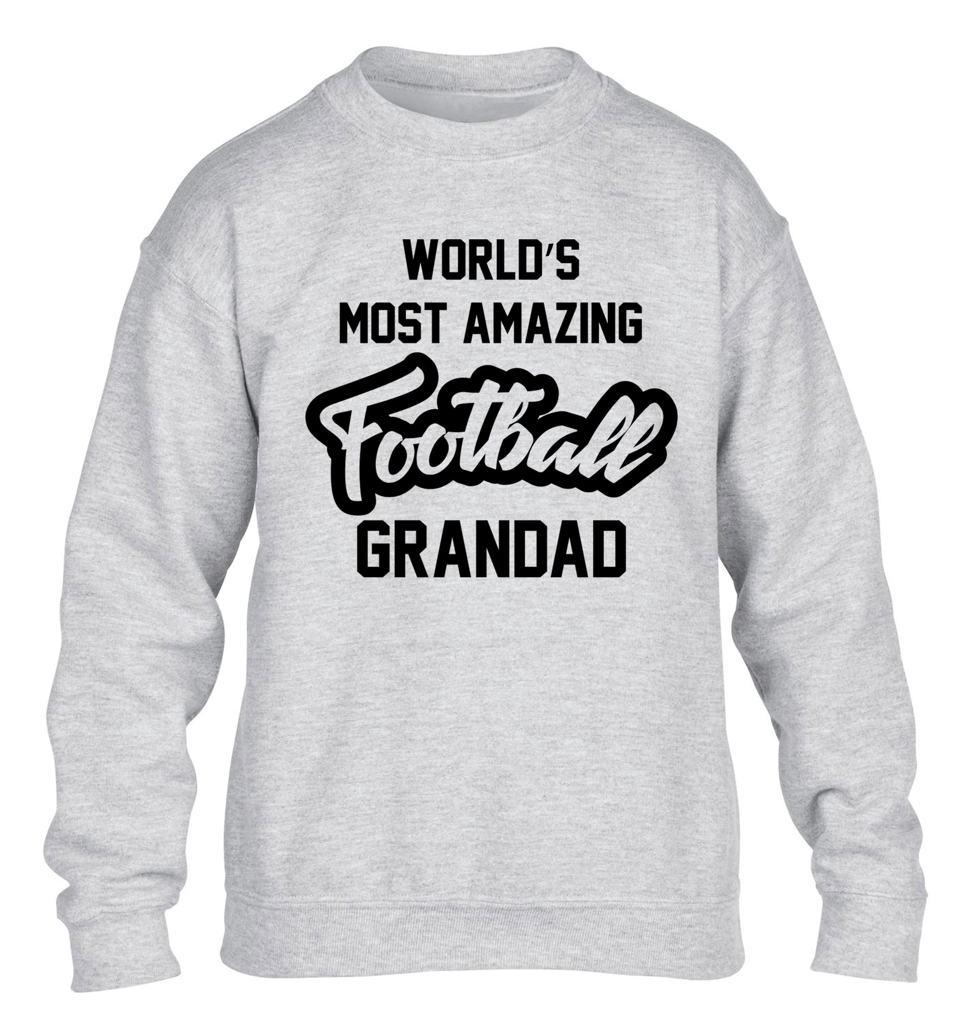 Worlds most amazing football grandad children's grey sweater 12-14 Years