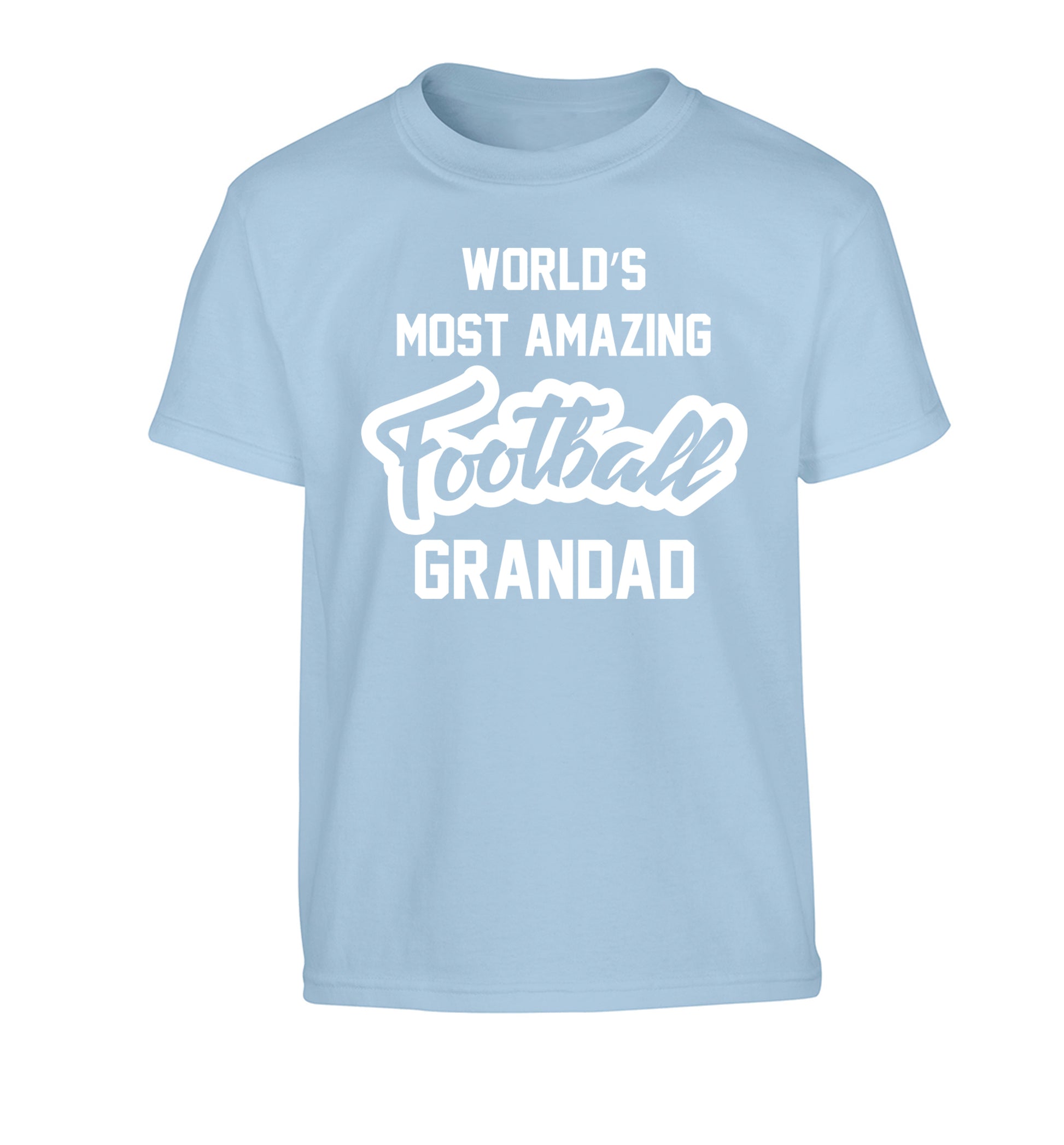 Worlds most amazing football grandad Children's light blue Tshirt 12-14 Years