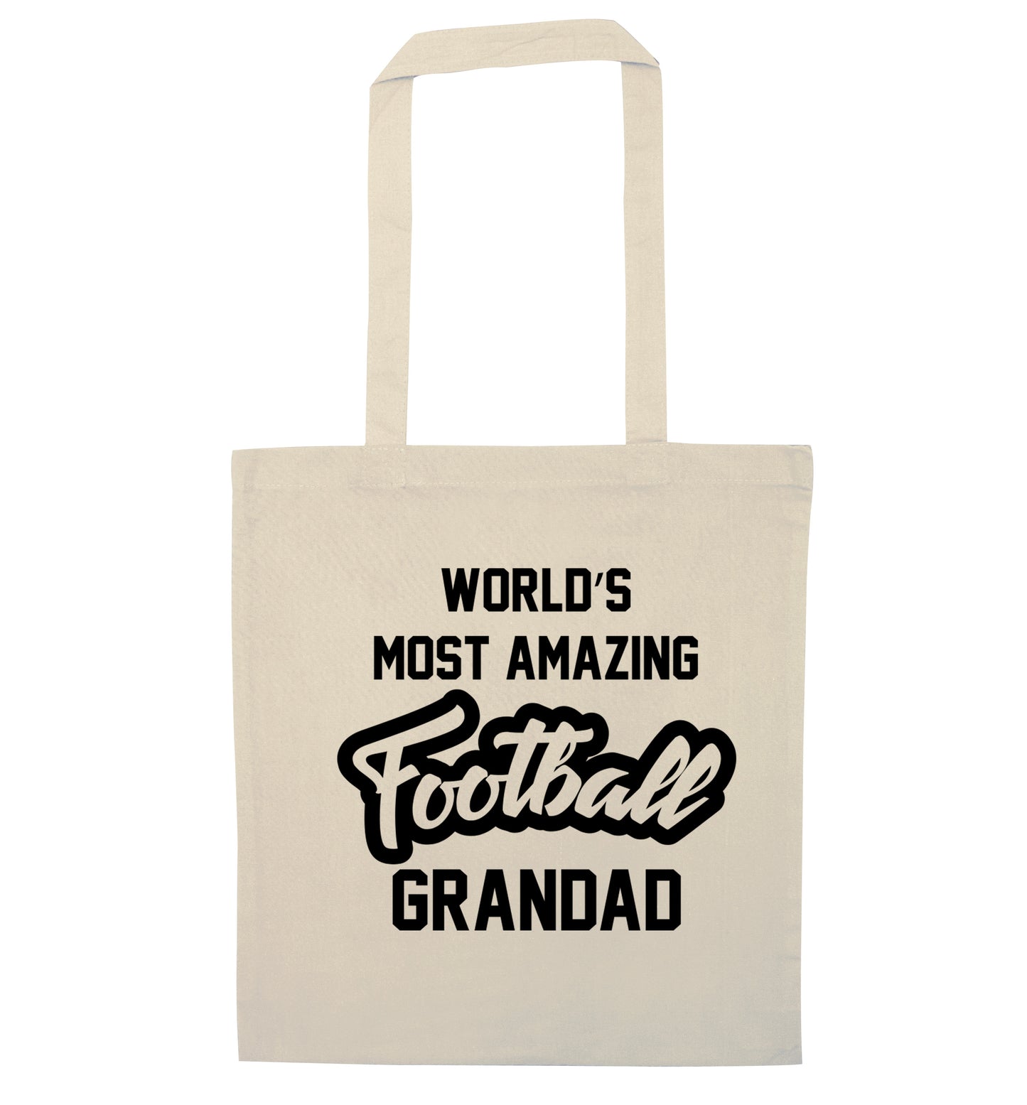 Worlds most amazing football grandad natural tote bag