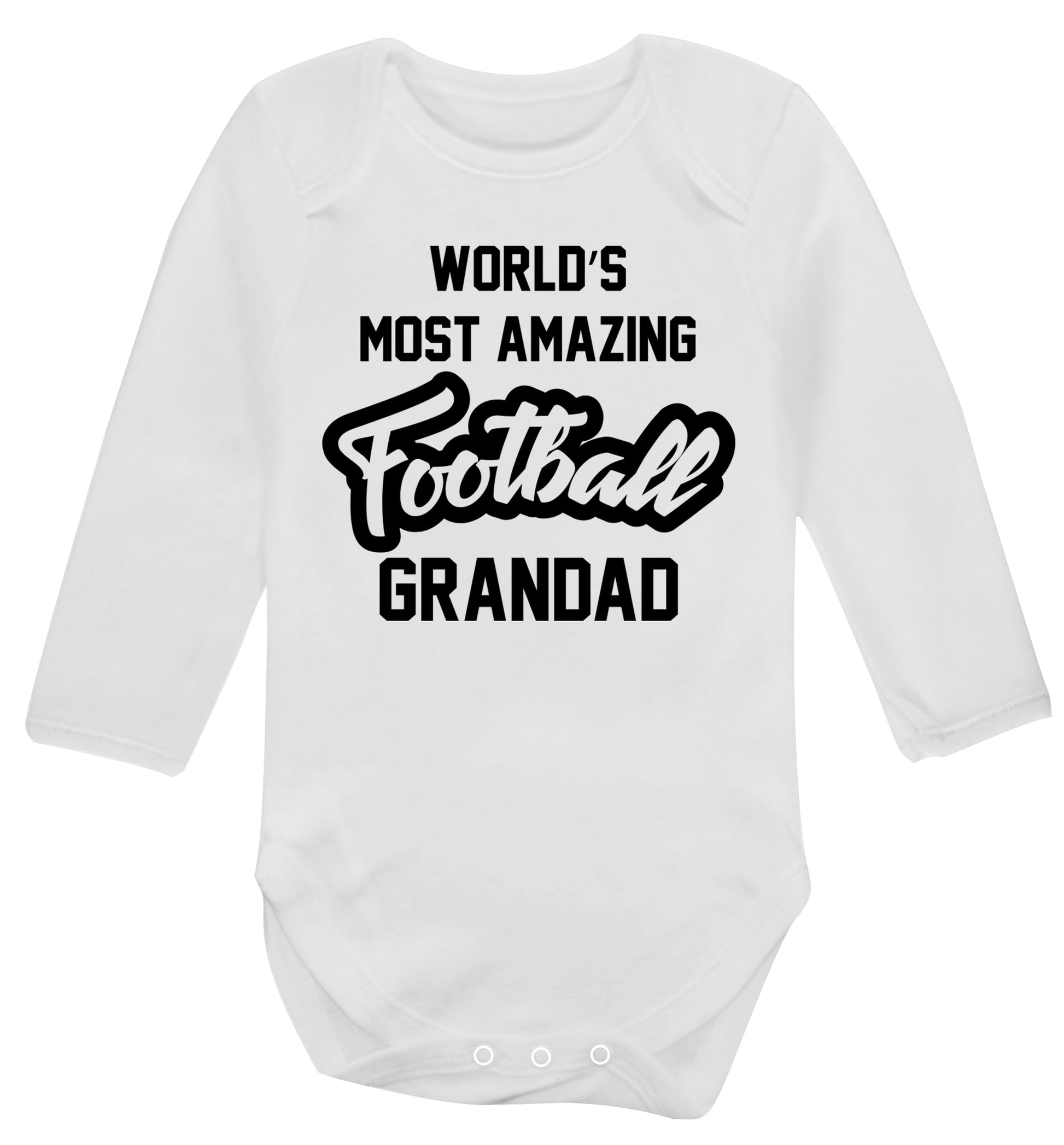 Worlds most amazing football grandad Baby Vest long sleeved white 6-12 months