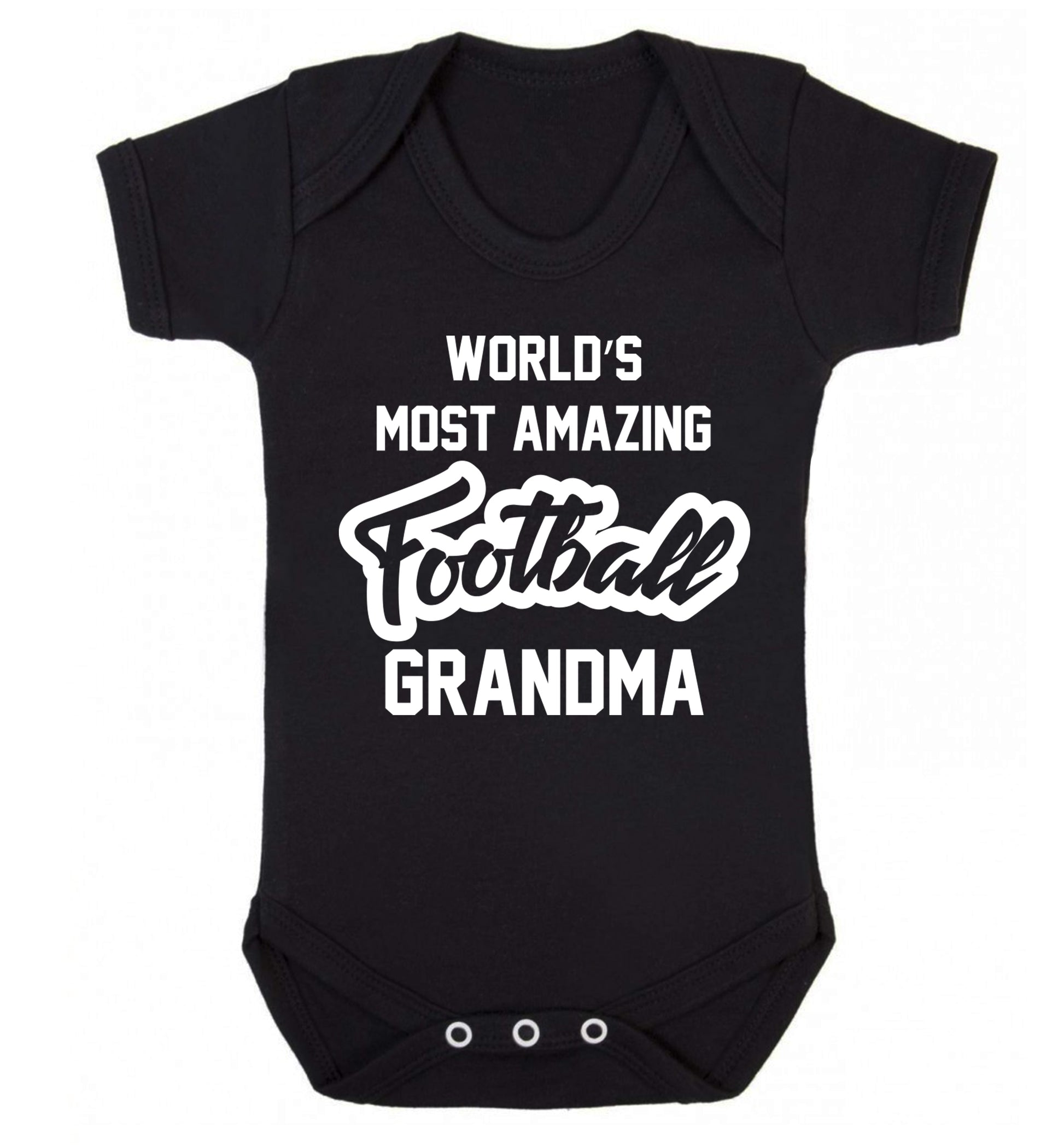 Worlds most amazing football grandma Baby Vest black 18-24 months