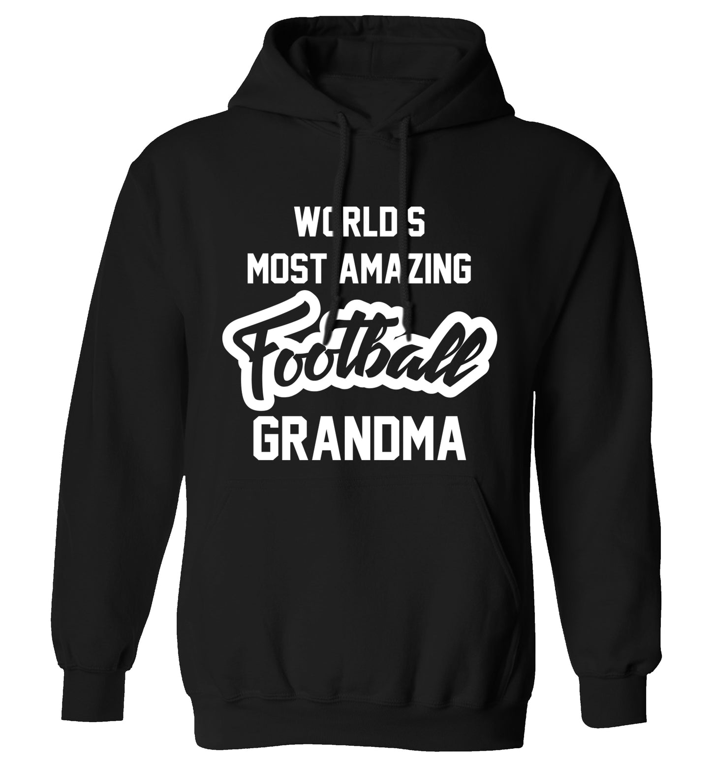 Worlds most amazing football grandma adults unisexblack hoodie 2XL
