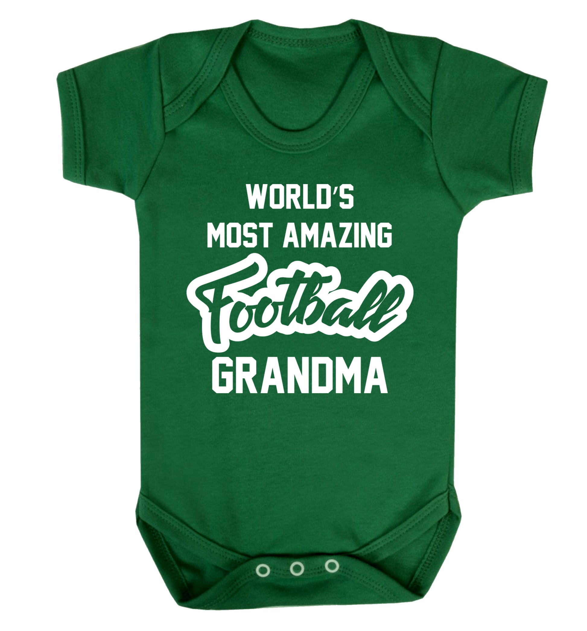 Worlds most amazing football grandma Baby Vest green 18-24 months