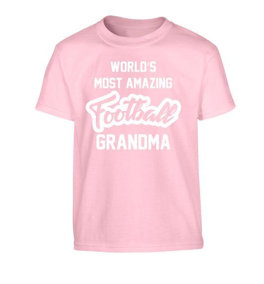 Worlds most amazing football grandma Children's light pink Tshirt 12-14 Years