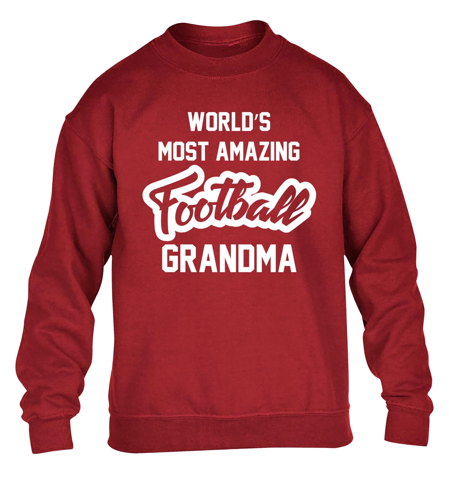 Worlds most amazing football grandma children's grey sweater 12-14 Years