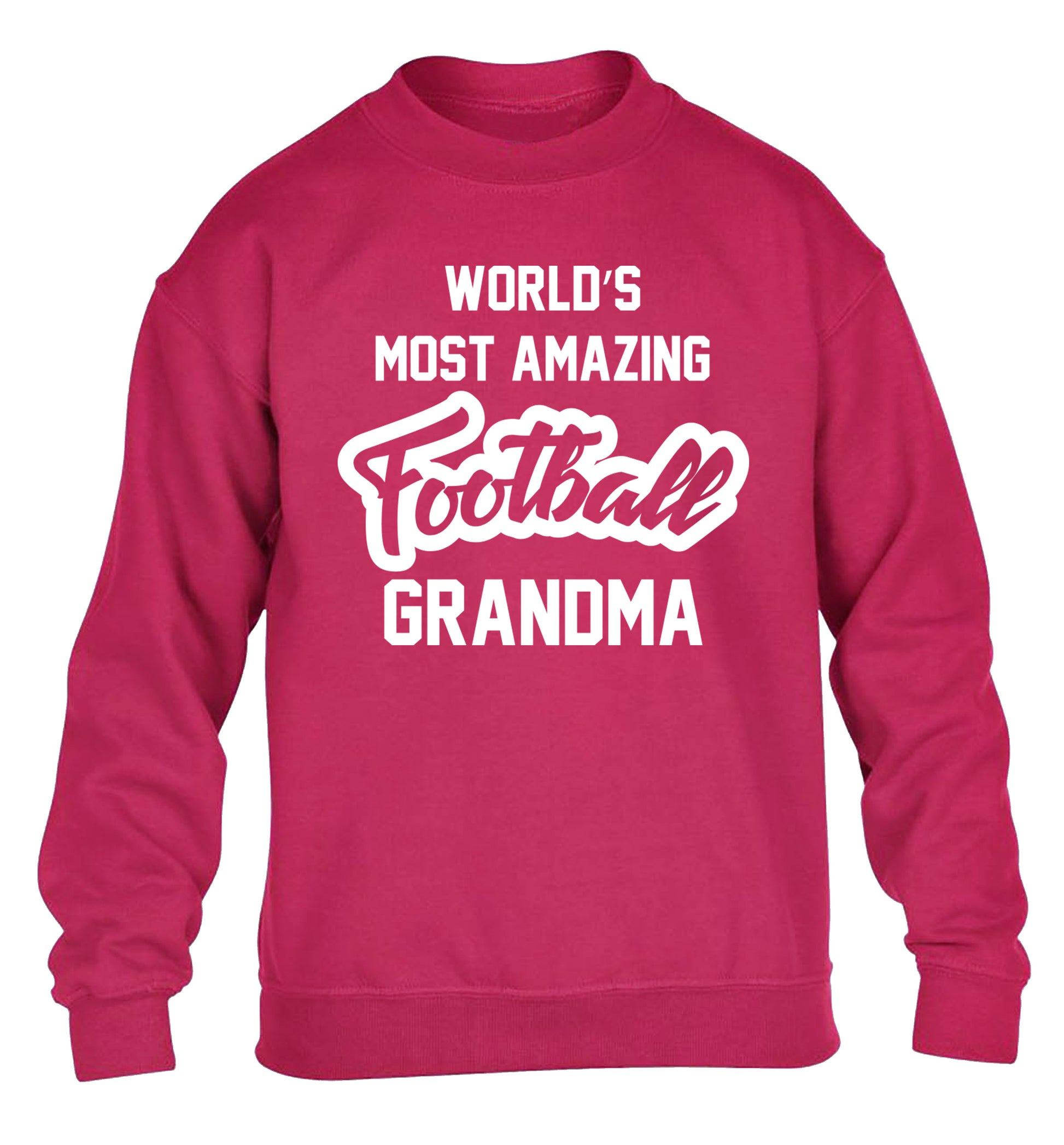 Worlds most amazing football grandma children's pink sweater 12-14 Years