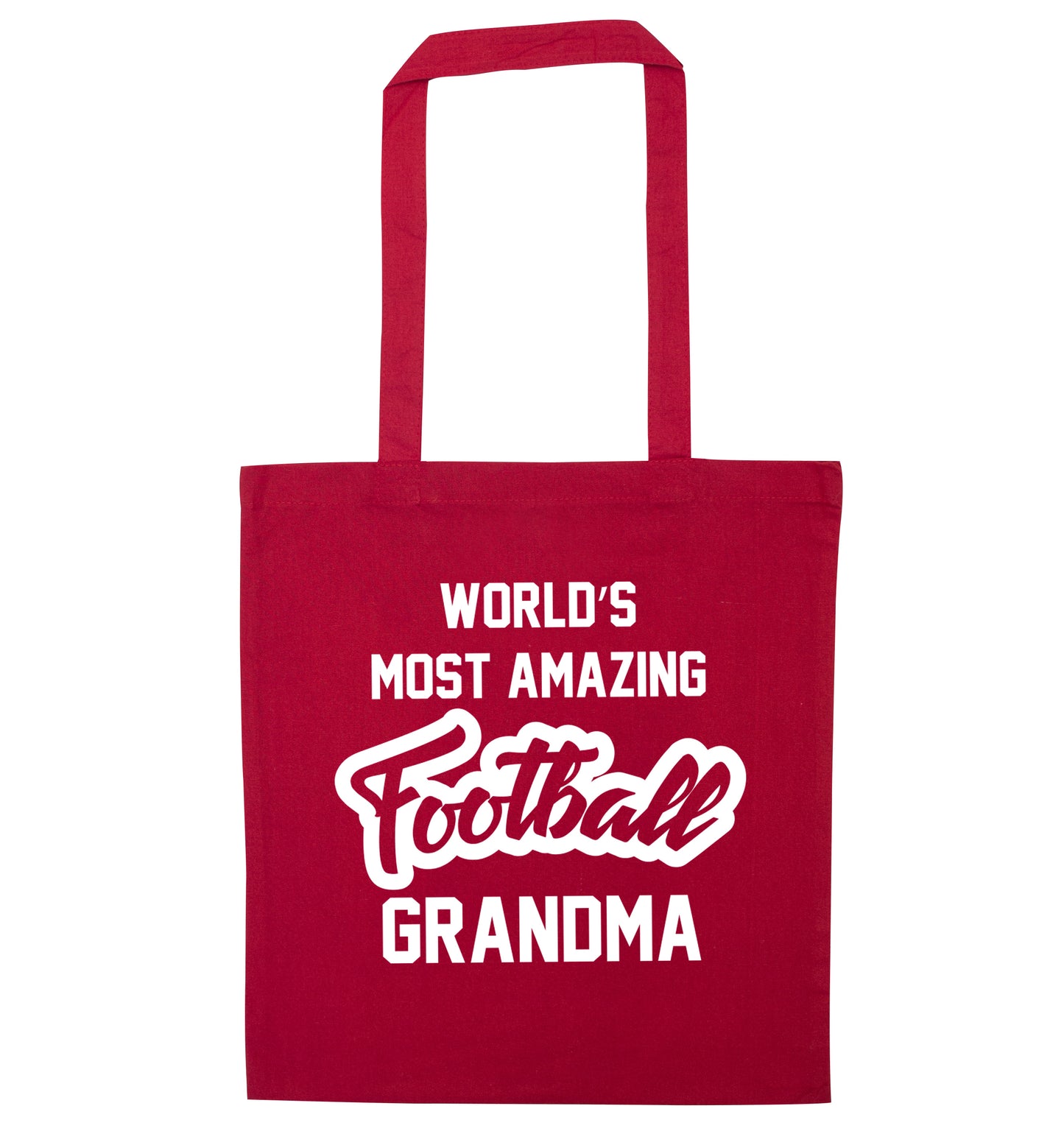 Worlds most amazing football grandma red tote bag