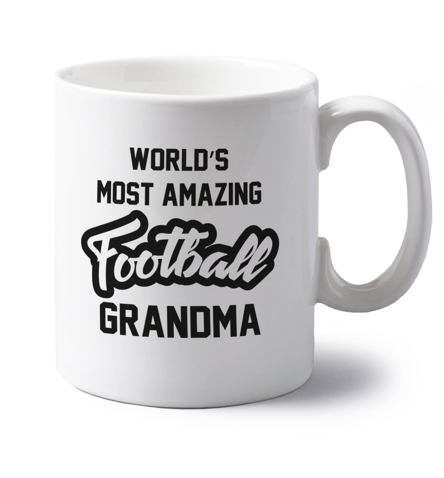 Worlds most amazing football grandma left handed white ceramic mug 
