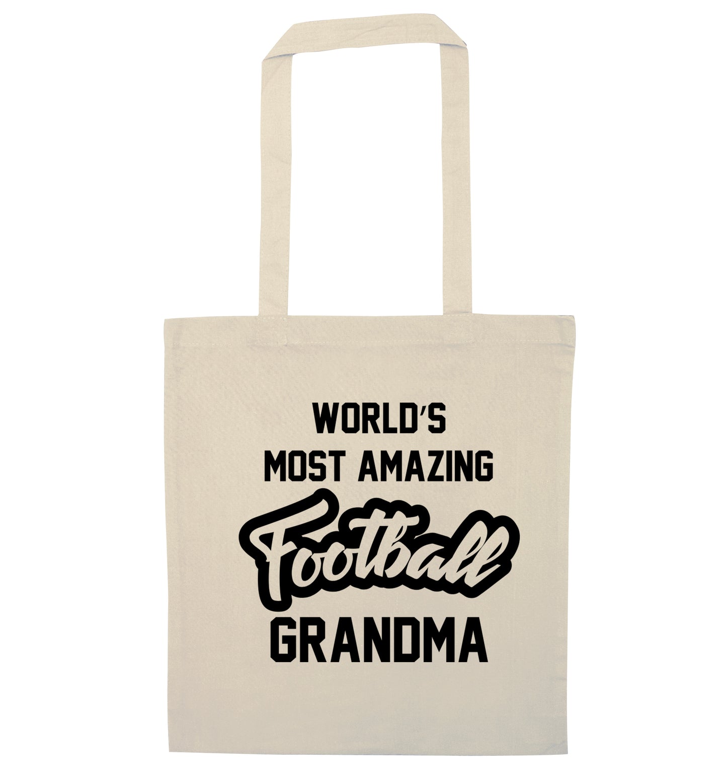 Worlds most amazing football grandma natural tote bag