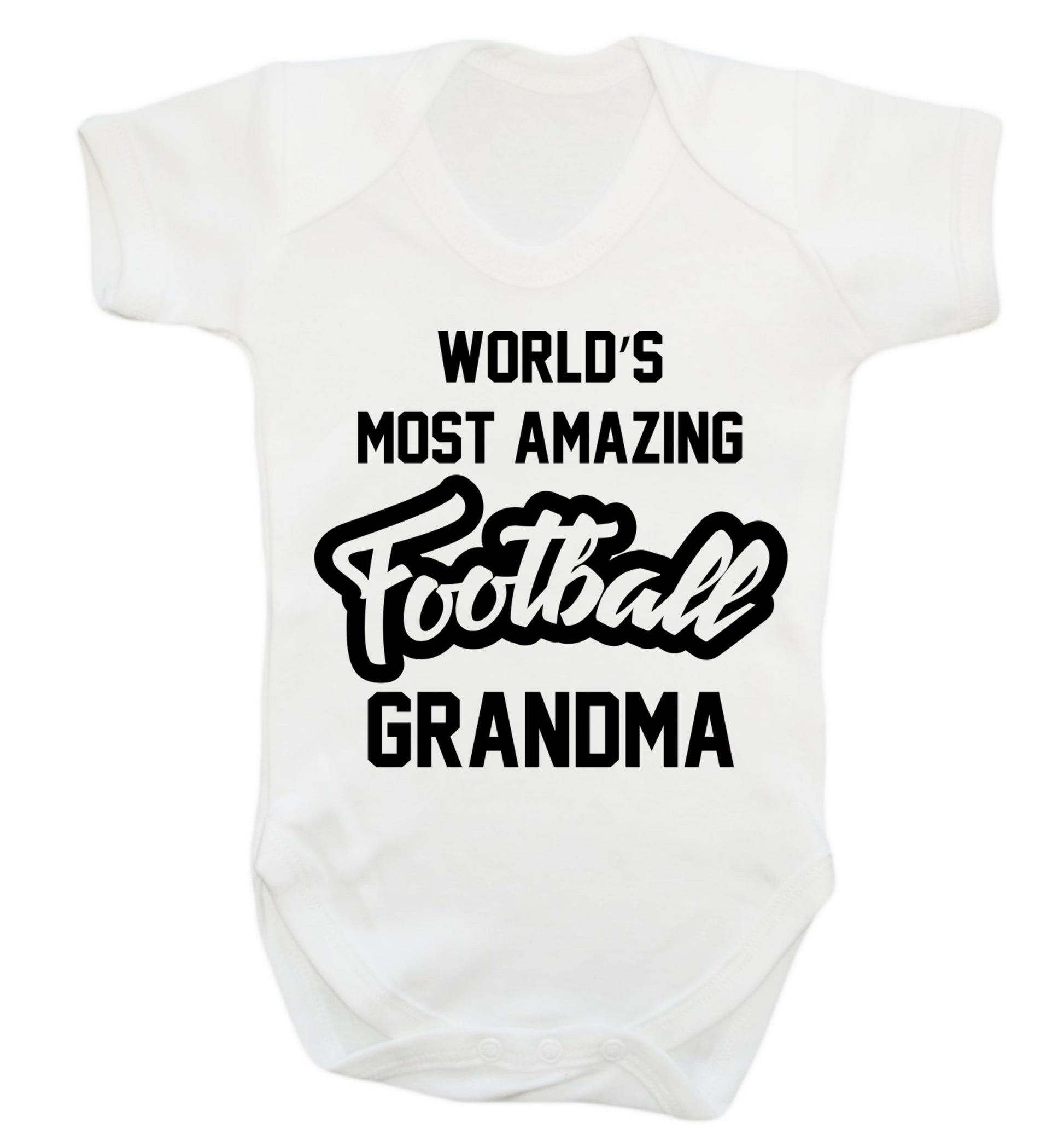 Worlds most amazing football grandma Baby Vest white 18-24 months