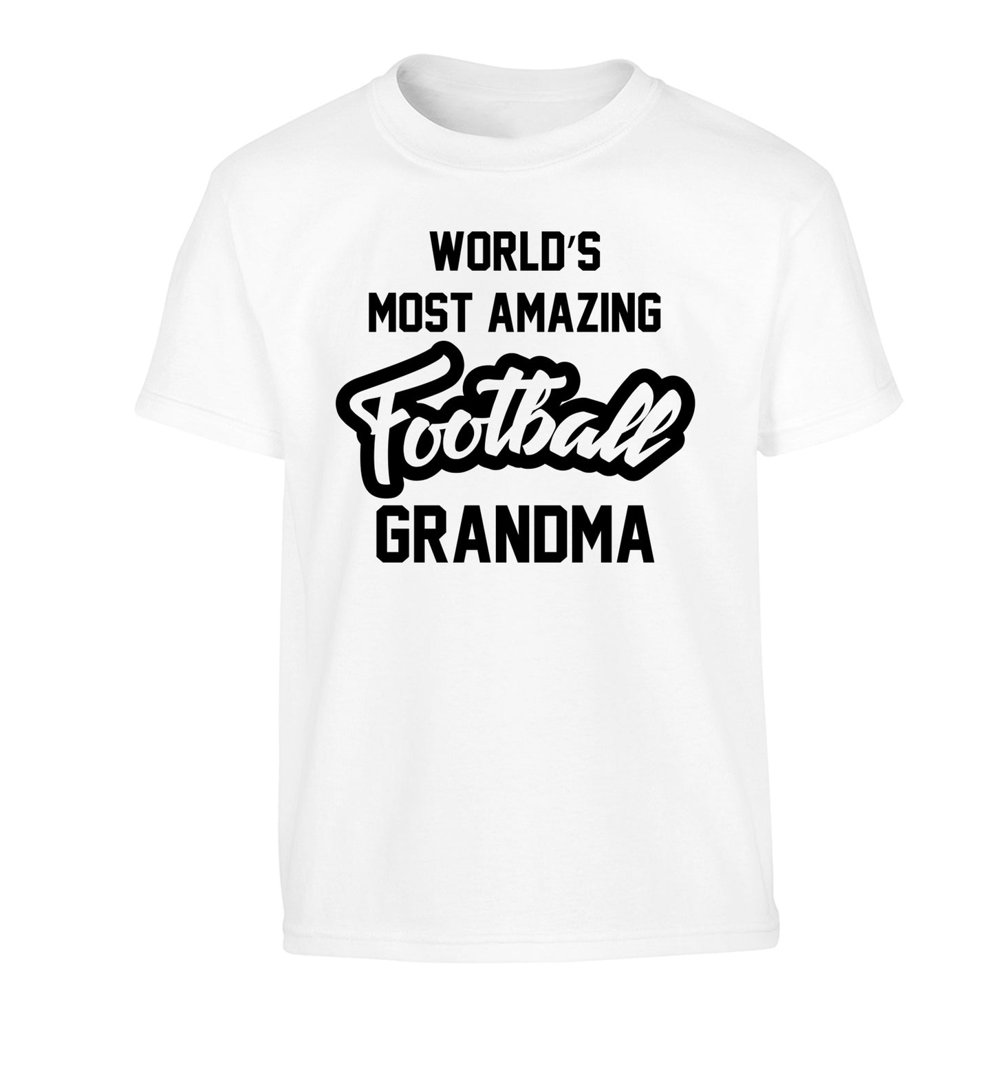 Worlds most amazing football grandma Children's white Tshirt 12-14 Years