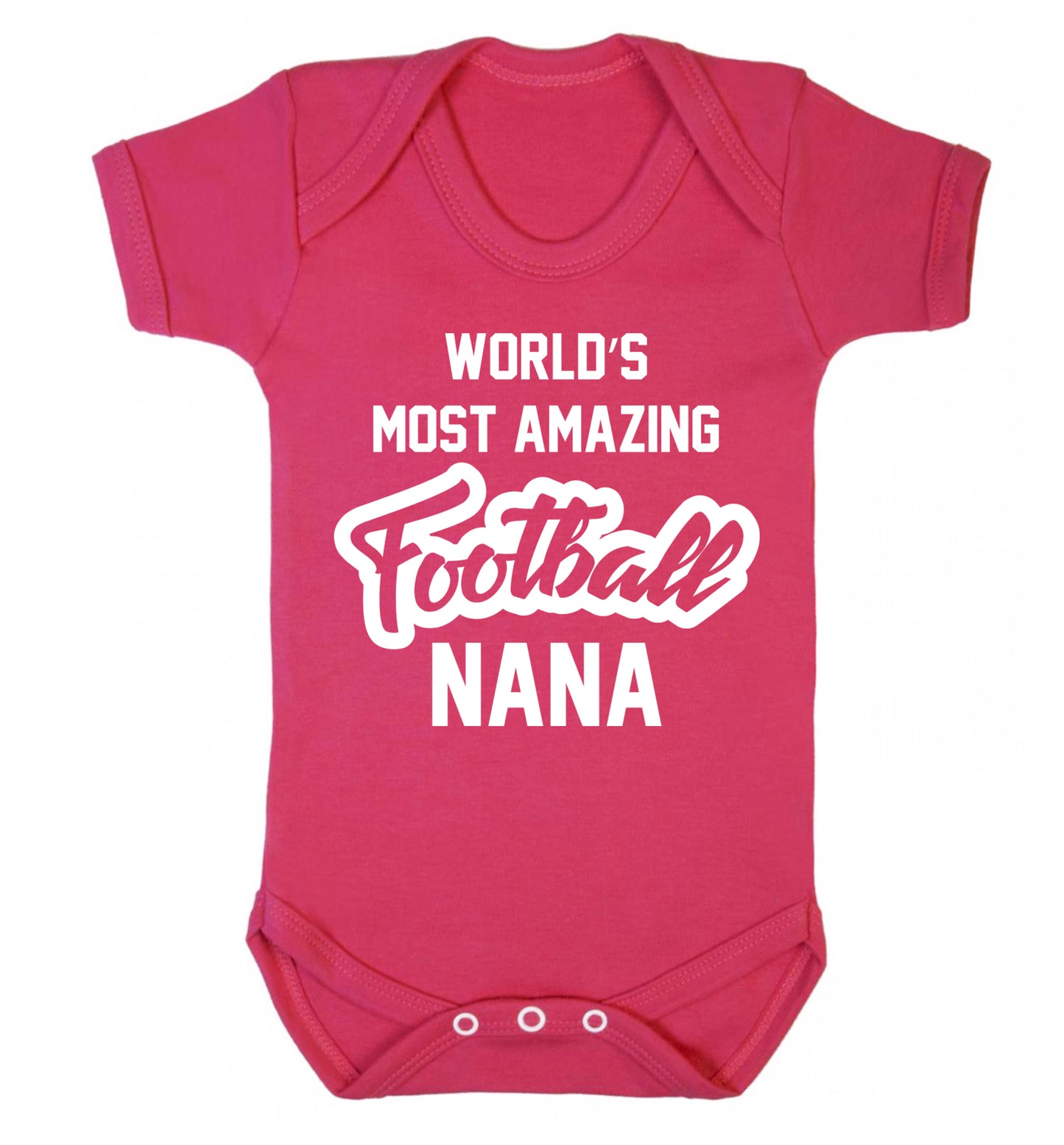 Worlds most amazing football nana Baby Vest dark pink 18-24 months