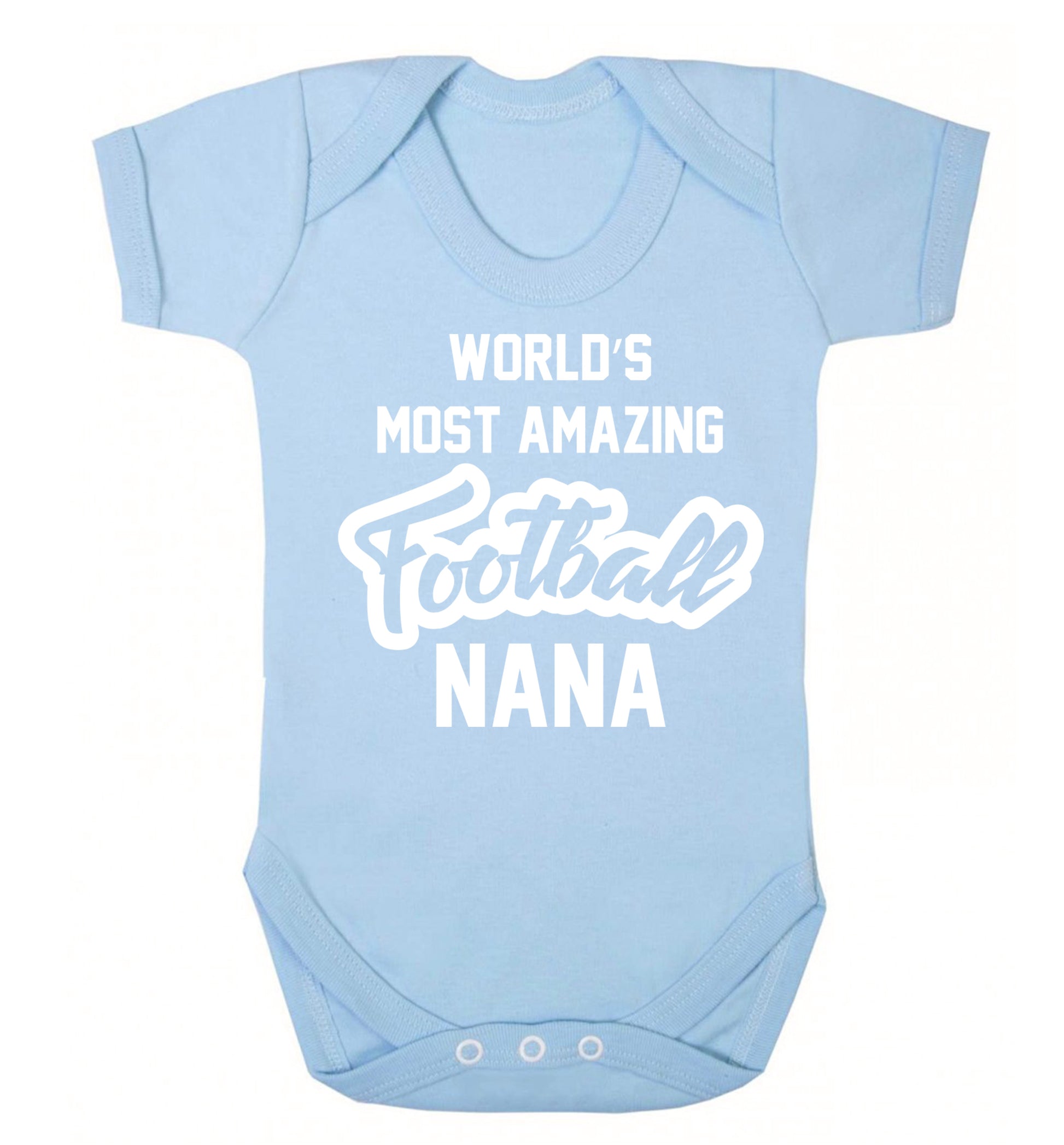 Worlds most amazing football nana Baby Vest pale blue 18-24 months