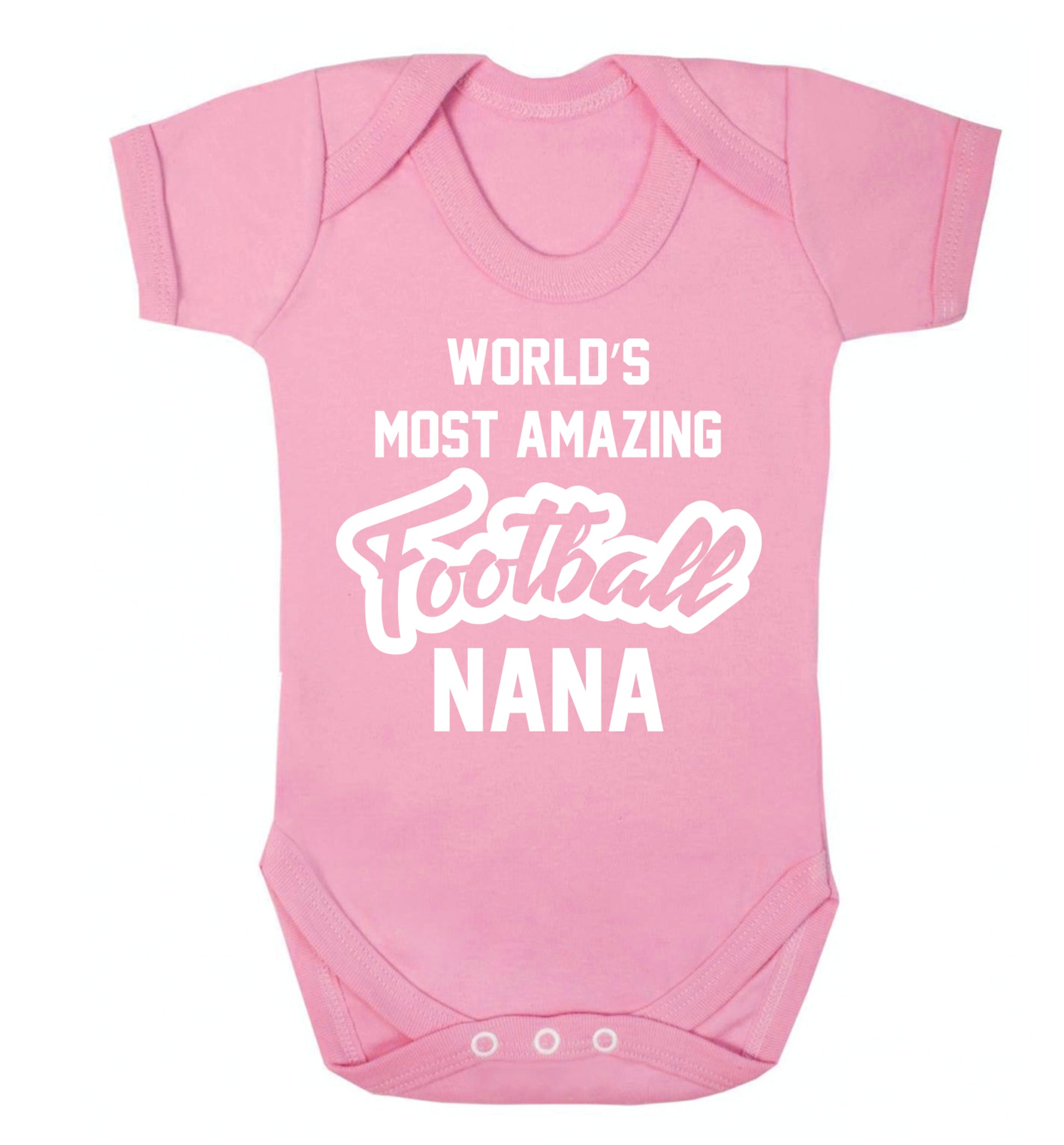 Worlds most amazing football nana Baby Vest pale pink 18-24 months