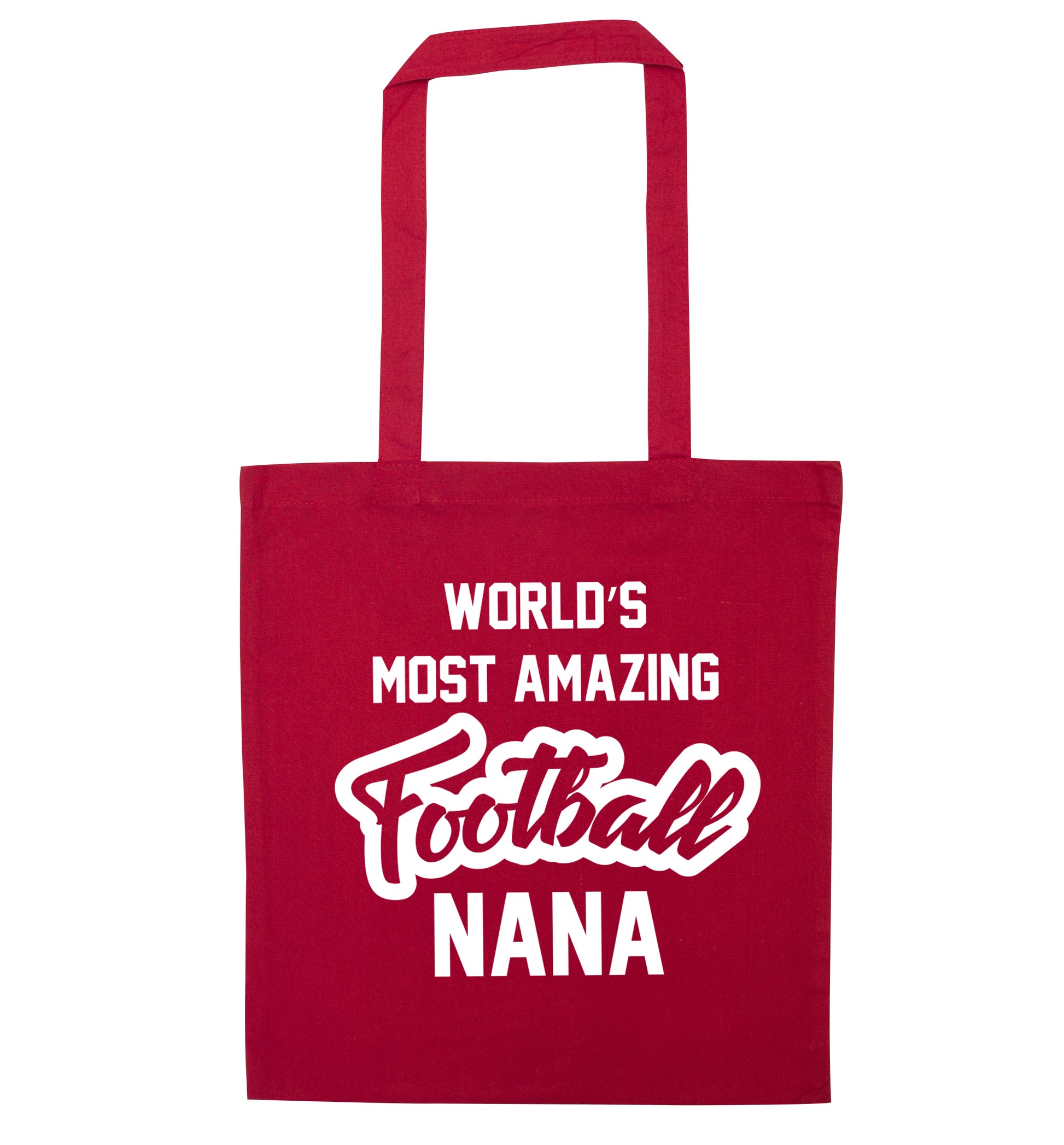 Worlds most amazing football nana red tote bag