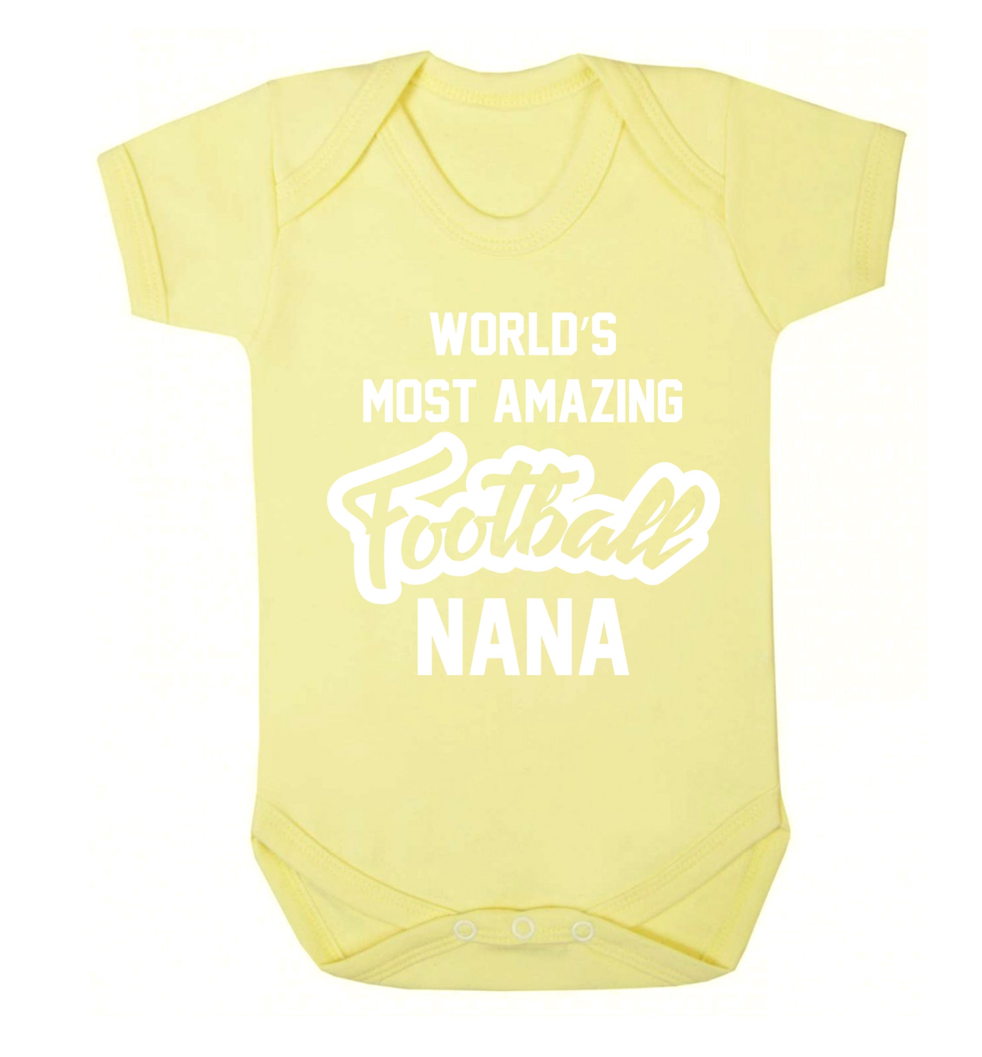 Worlds most amazing football nana Baby Vest pale yellow 18-24 months
