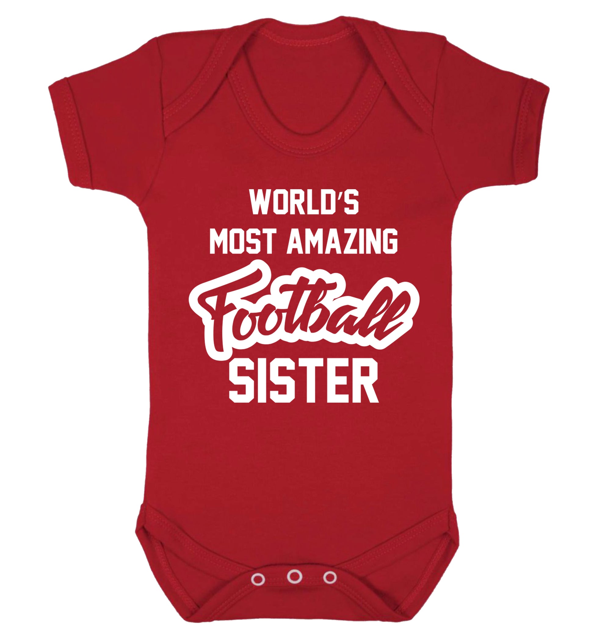 Worlds most amazing football sister Baby Vest red 18-24 months