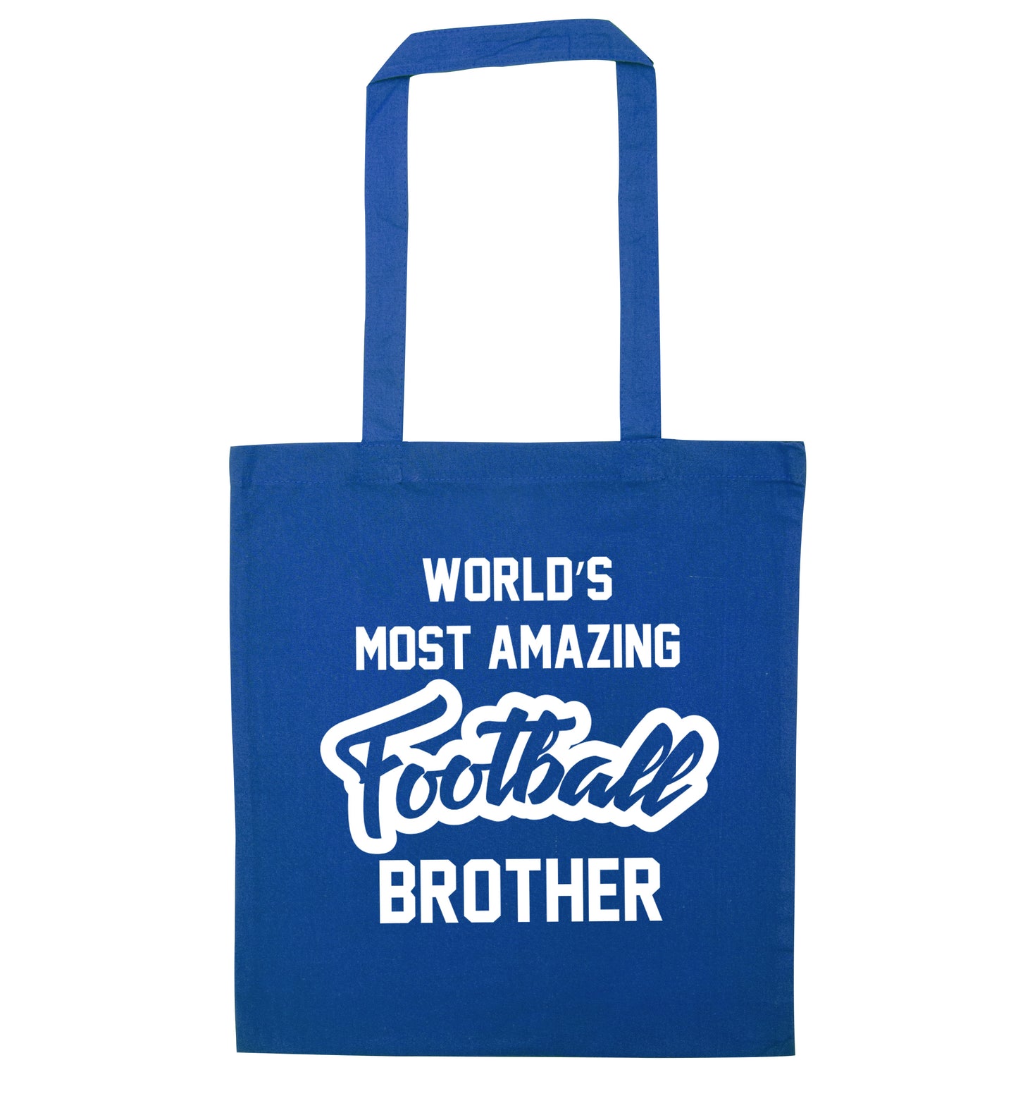 Worlds most amazing football brother blue tote bag