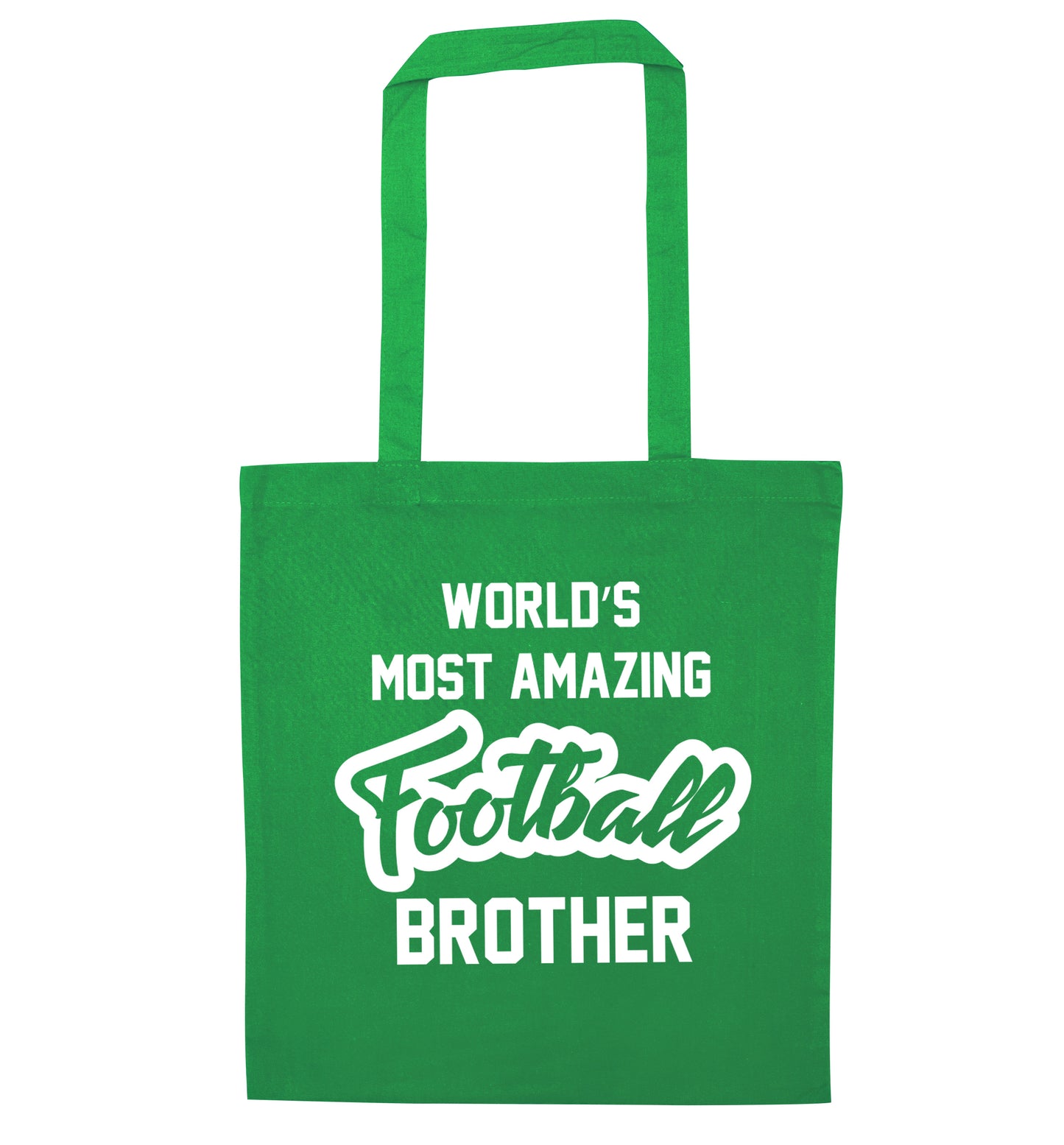 Worlds most amazing football brother green tote bag