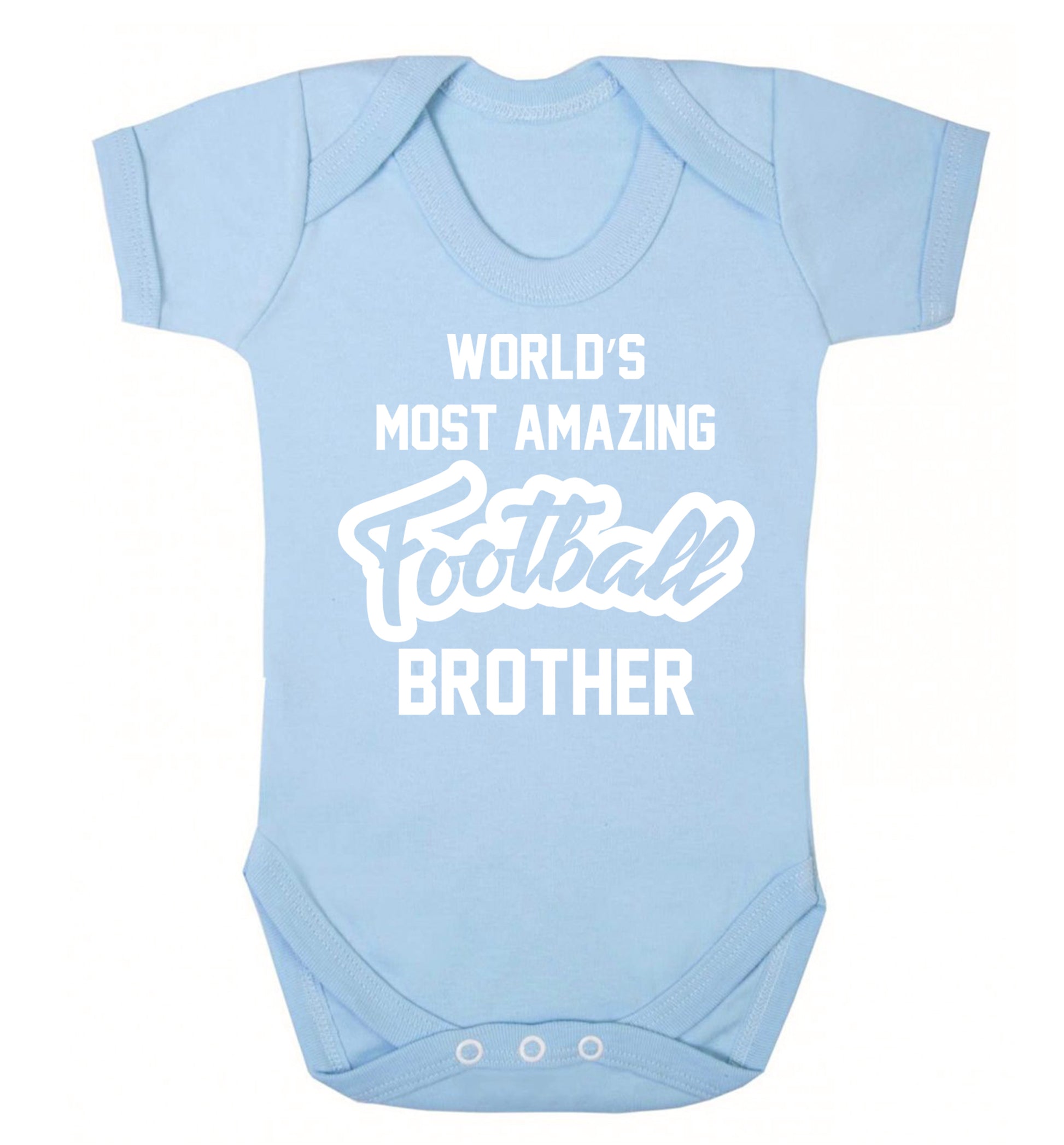 Worlds most amazing football brother Baby Vest pale blue 18-24 months