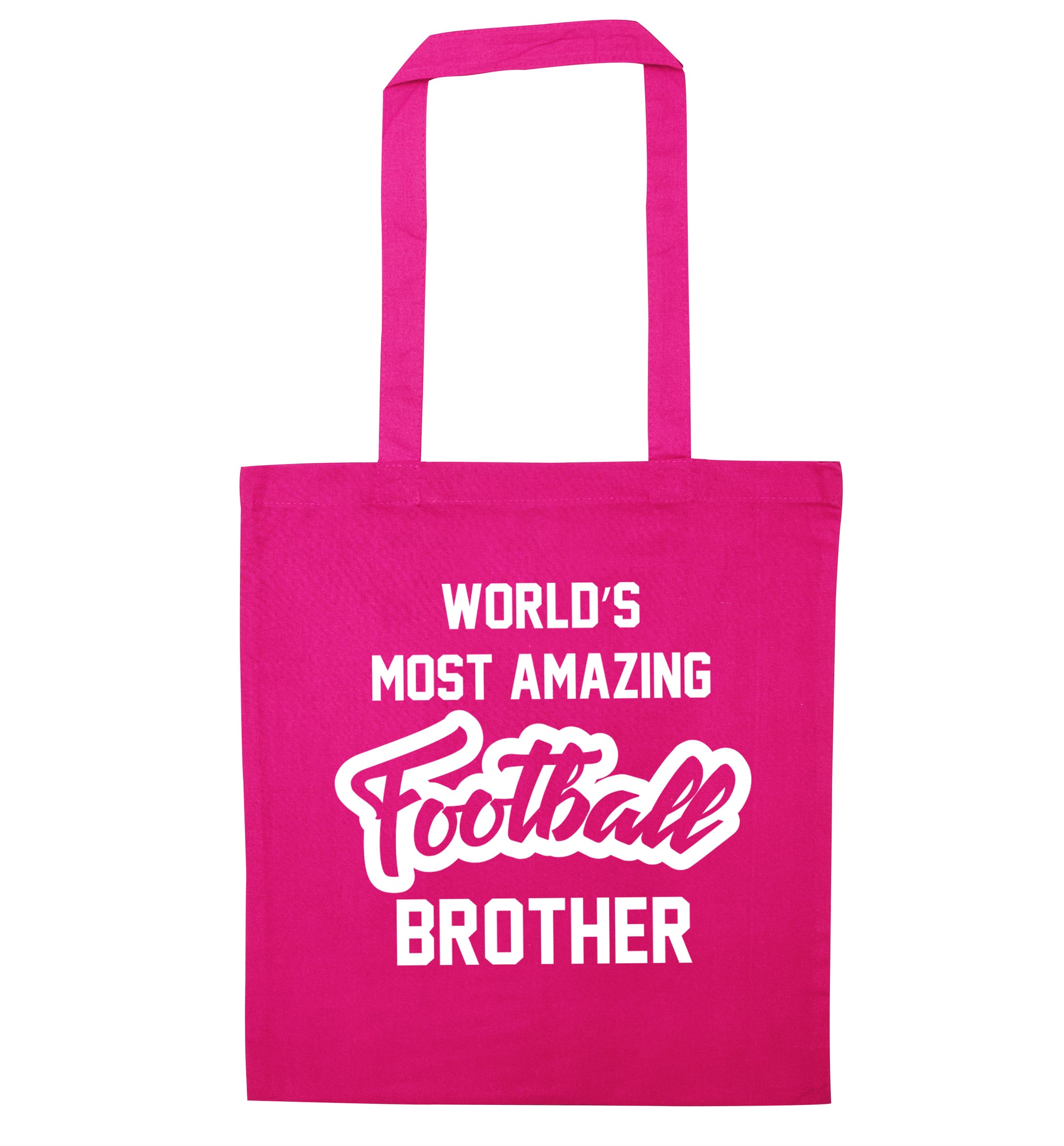 Worlds most amazing football brother pink tote bag