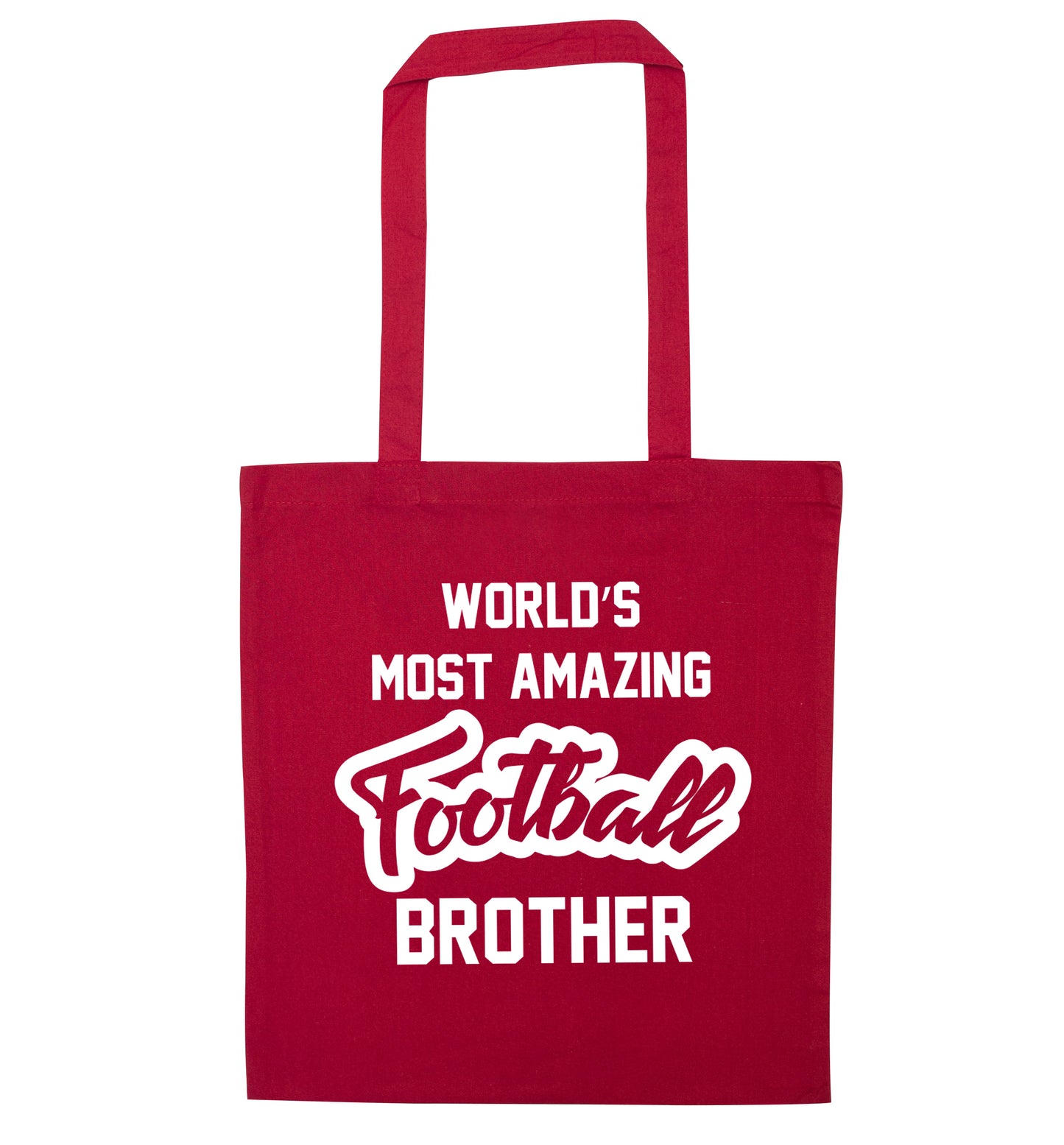 Worlds most amazing football brother red tote bag