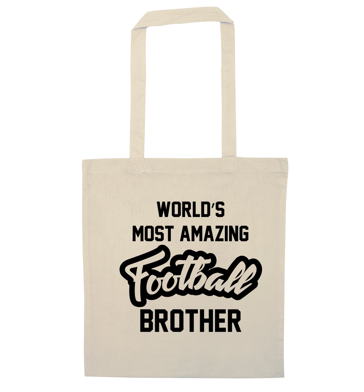 Worlds most amazing football brother natural tote bag
