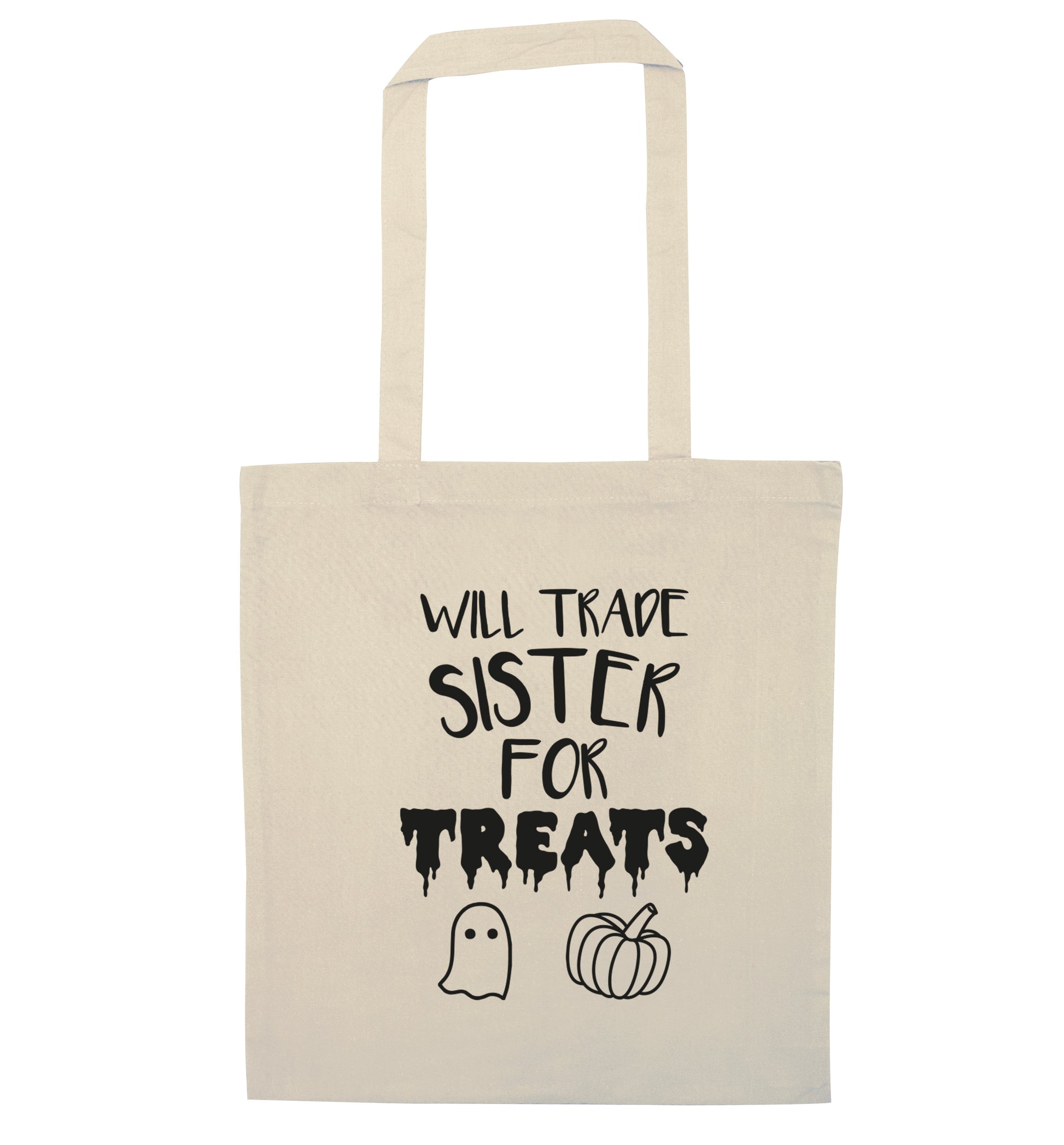 Will trade sister for sweets natural tote bag