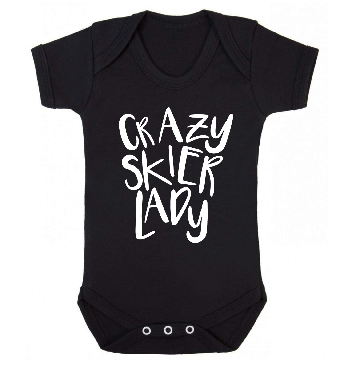 Crazy skier lady Baby Vest black 18-24 months