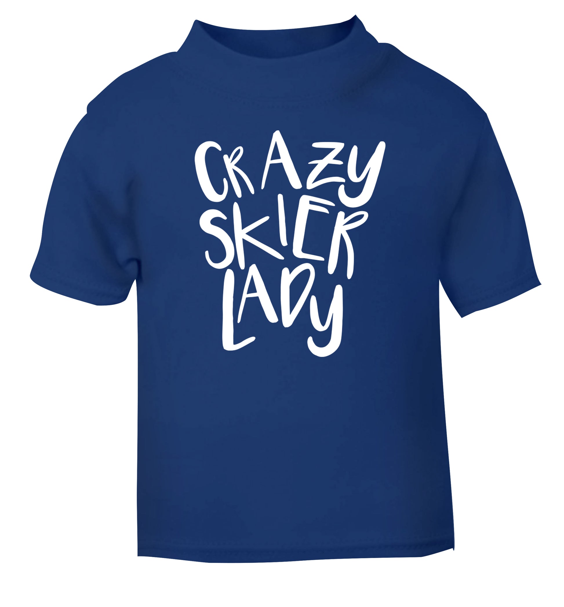 Crazy skier lady blue Baby Toddler Tshirt 2 Years