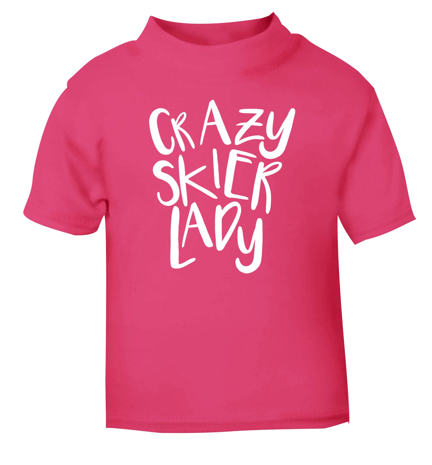 Crazy skier lady pink Baby Toddler Tshirt 2 Years