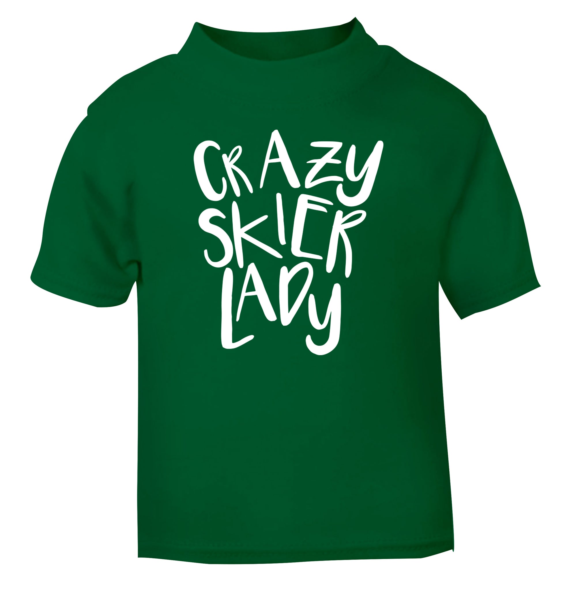 Crazy skier lady green Baby Toddler Tshirt 2 Years