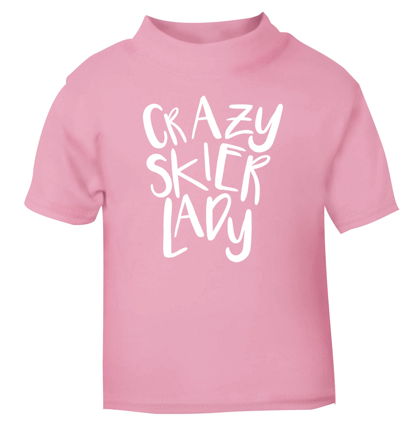 Crazy skier lady light pink Baby Toddler Tshirt 2 Years