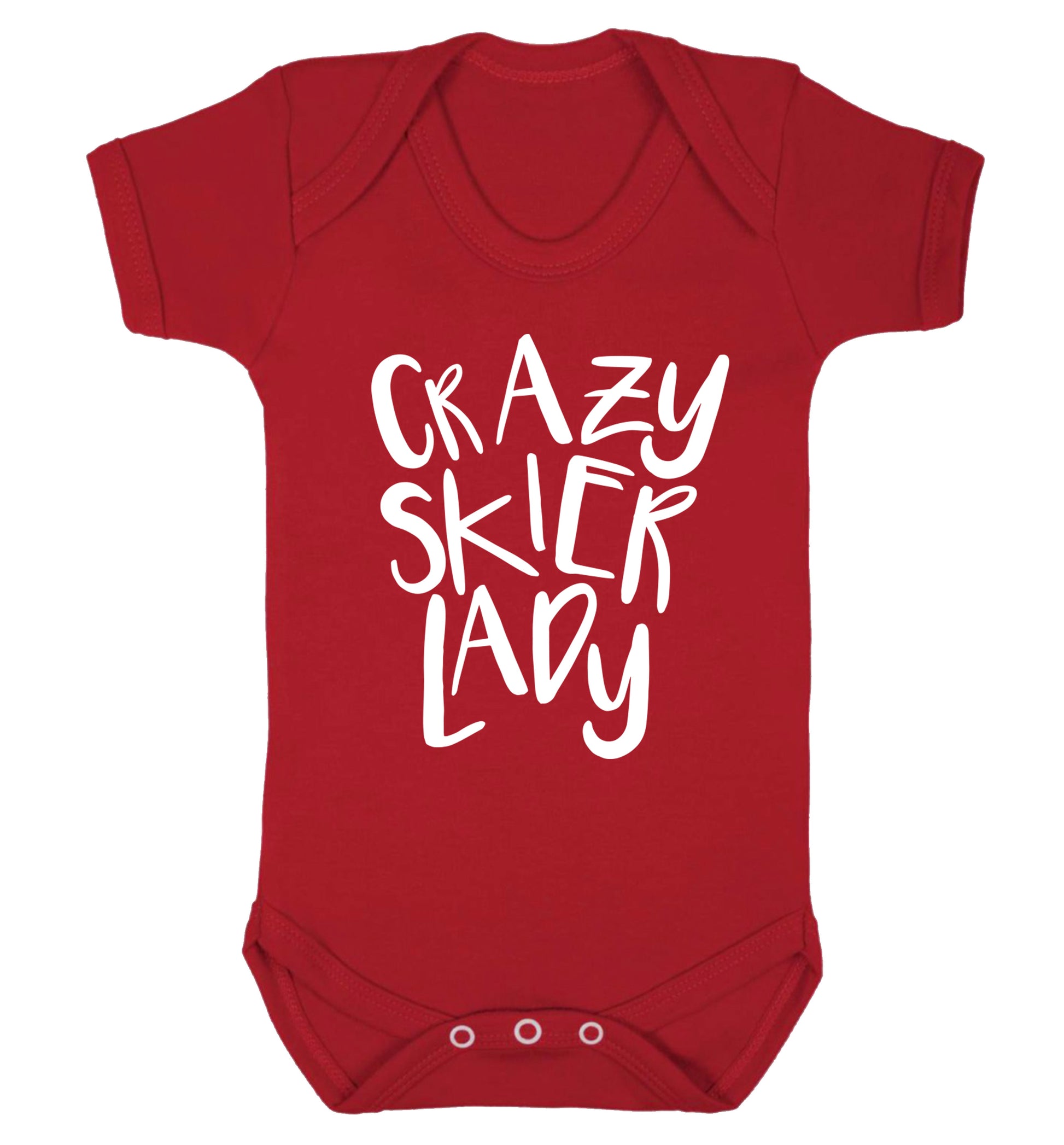 Crazy skier lady Baby Vest red 18-24 months