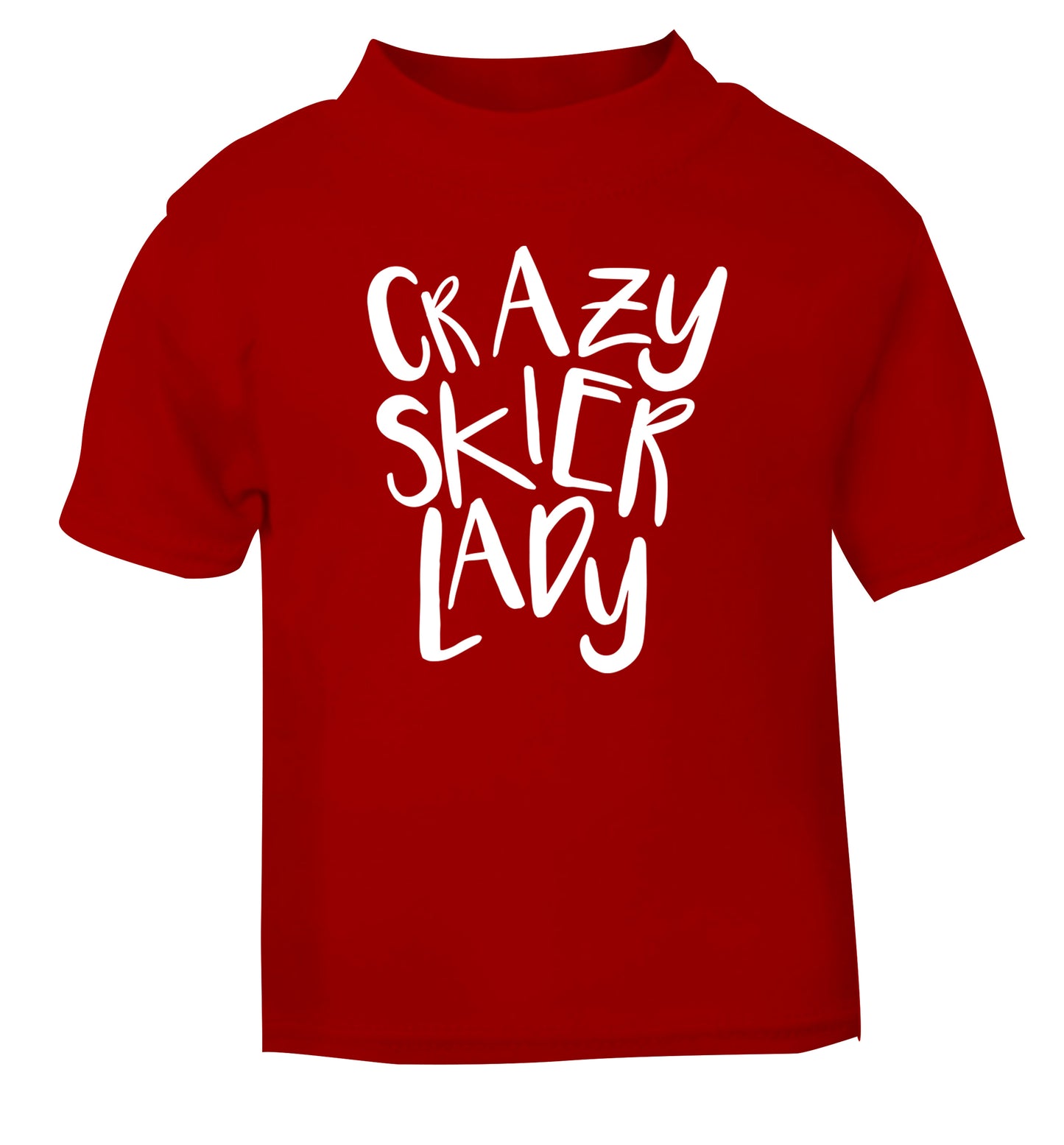Crazy skier lady red Baby Toddler Tshirt 2 Years