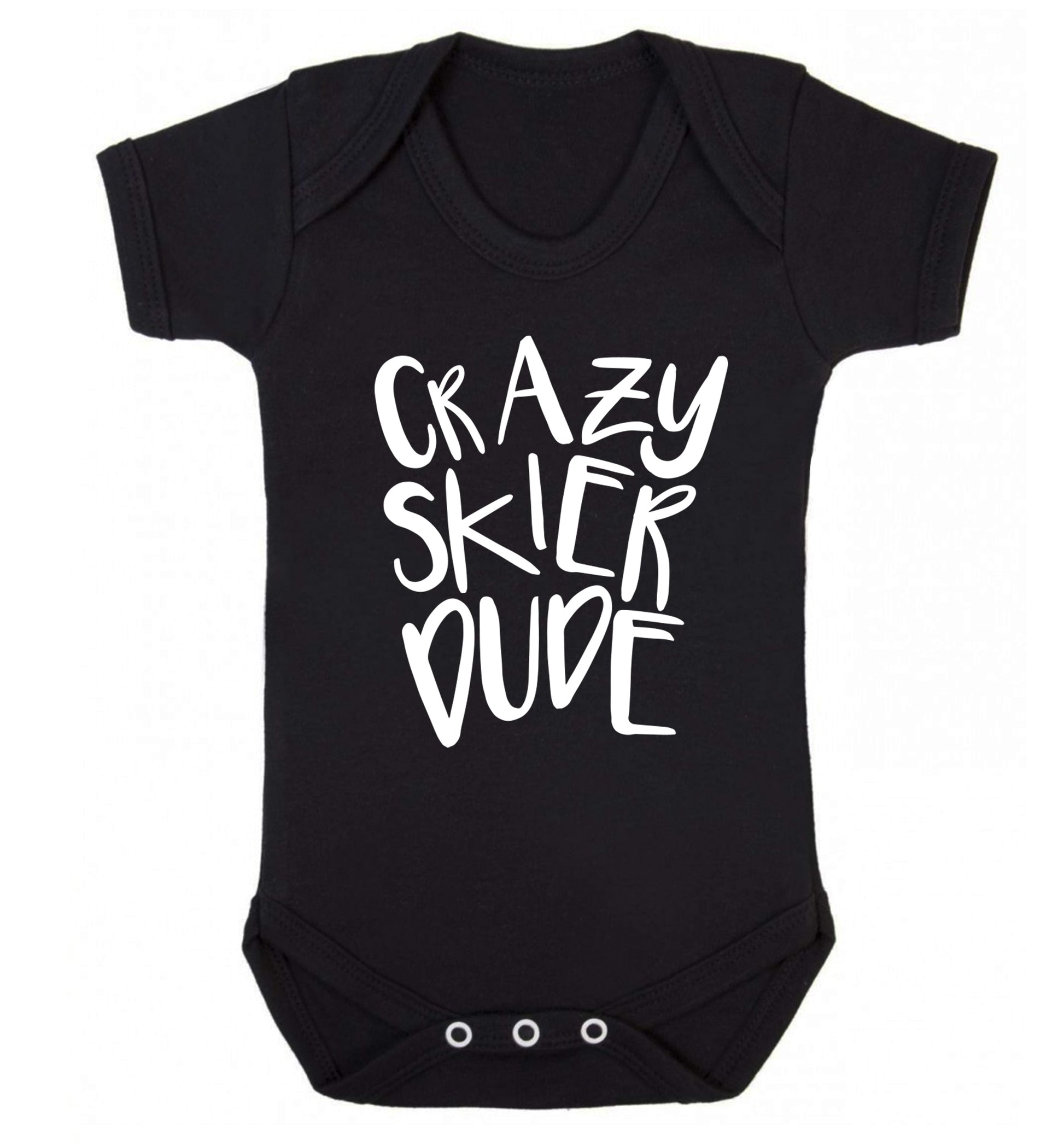 Crazy skier dude Baby Vest black 18-24 months