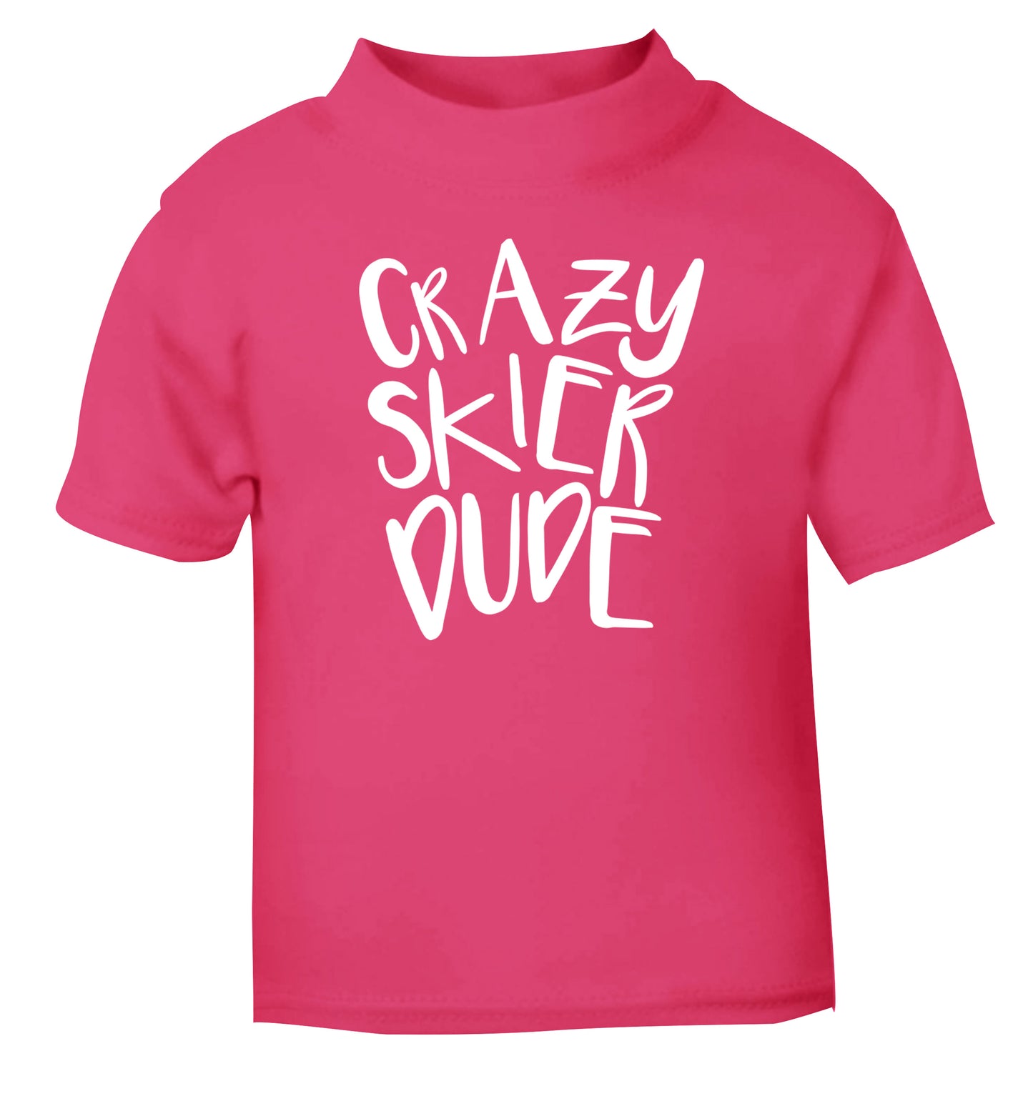 Crazy skier dude pink Baby Toddler Tshirt 2 Years