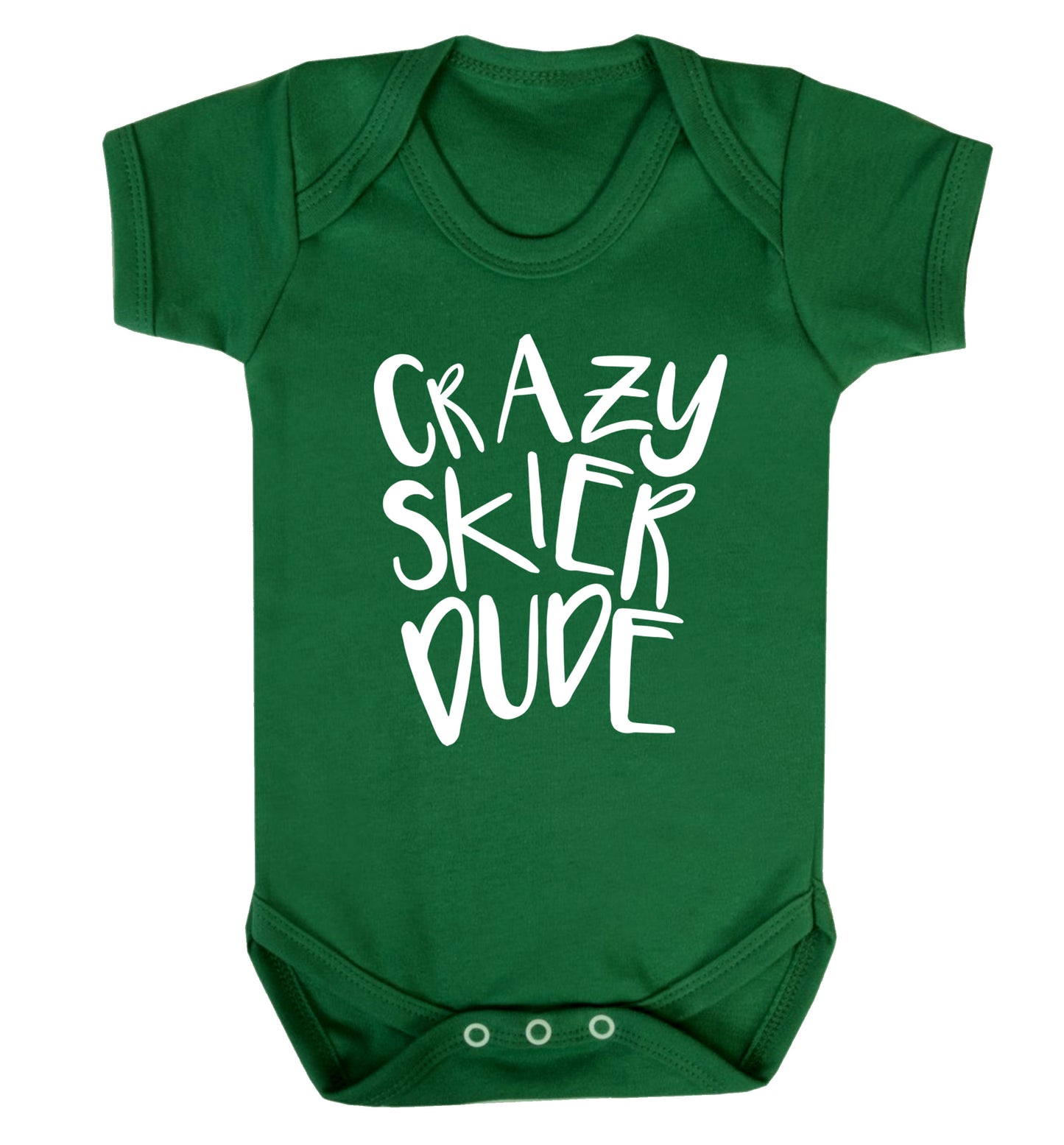 Crazy skier dude Baby Vest green 18-24 months