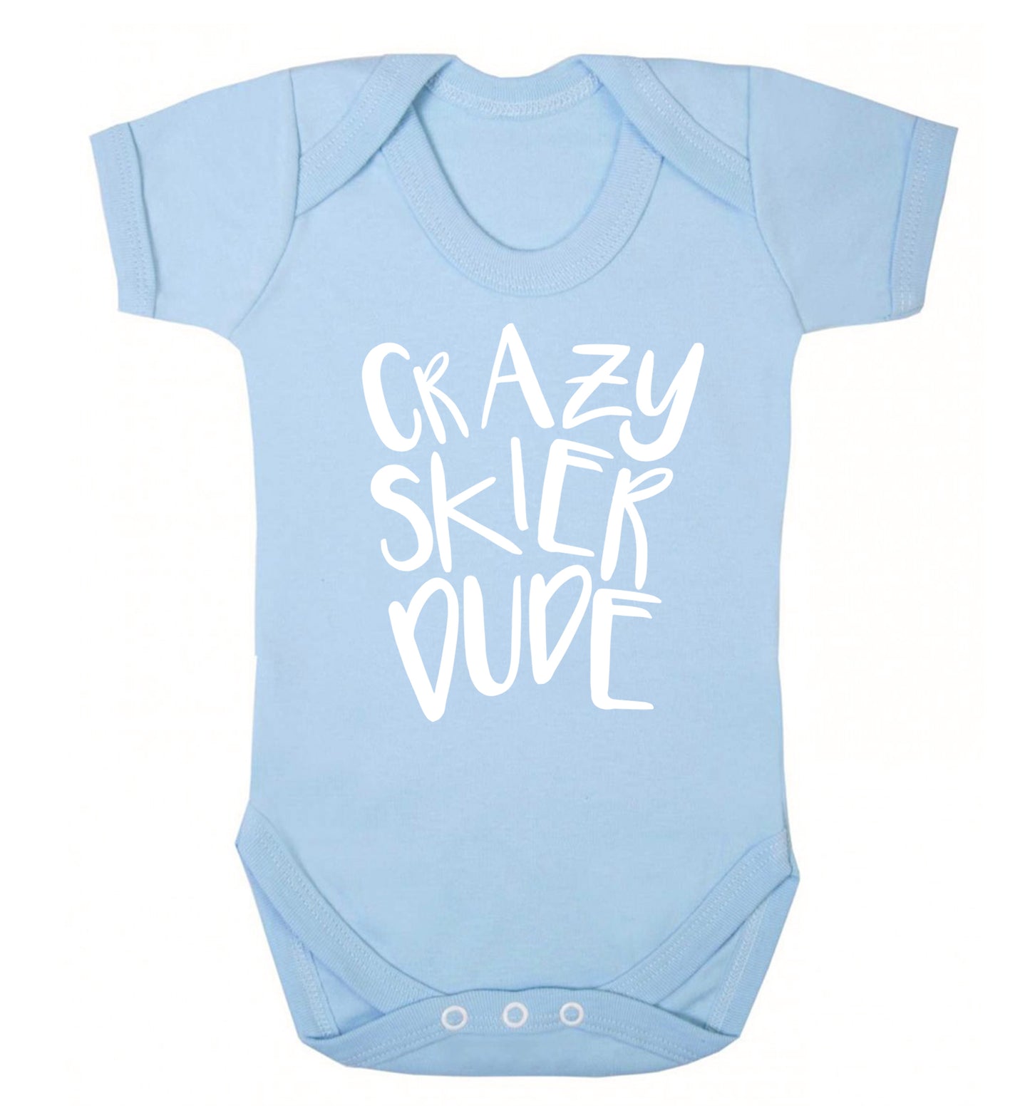 Crazy skier dude Baby Vest pale blue 18-24 months