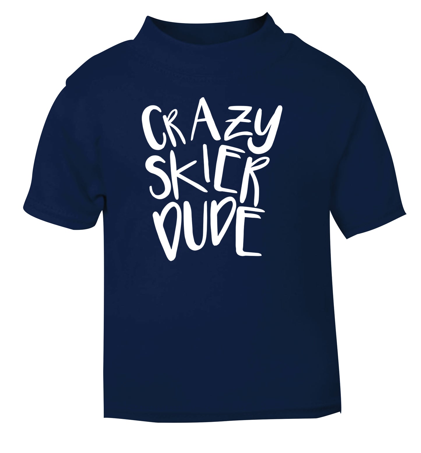 Crazy skier dude navy Baby Toddler Tshirt 2 Years