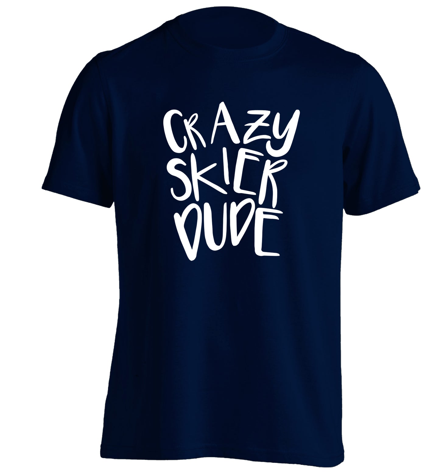 Crazy skier dude adults unisexnavy Tshirt 2XL