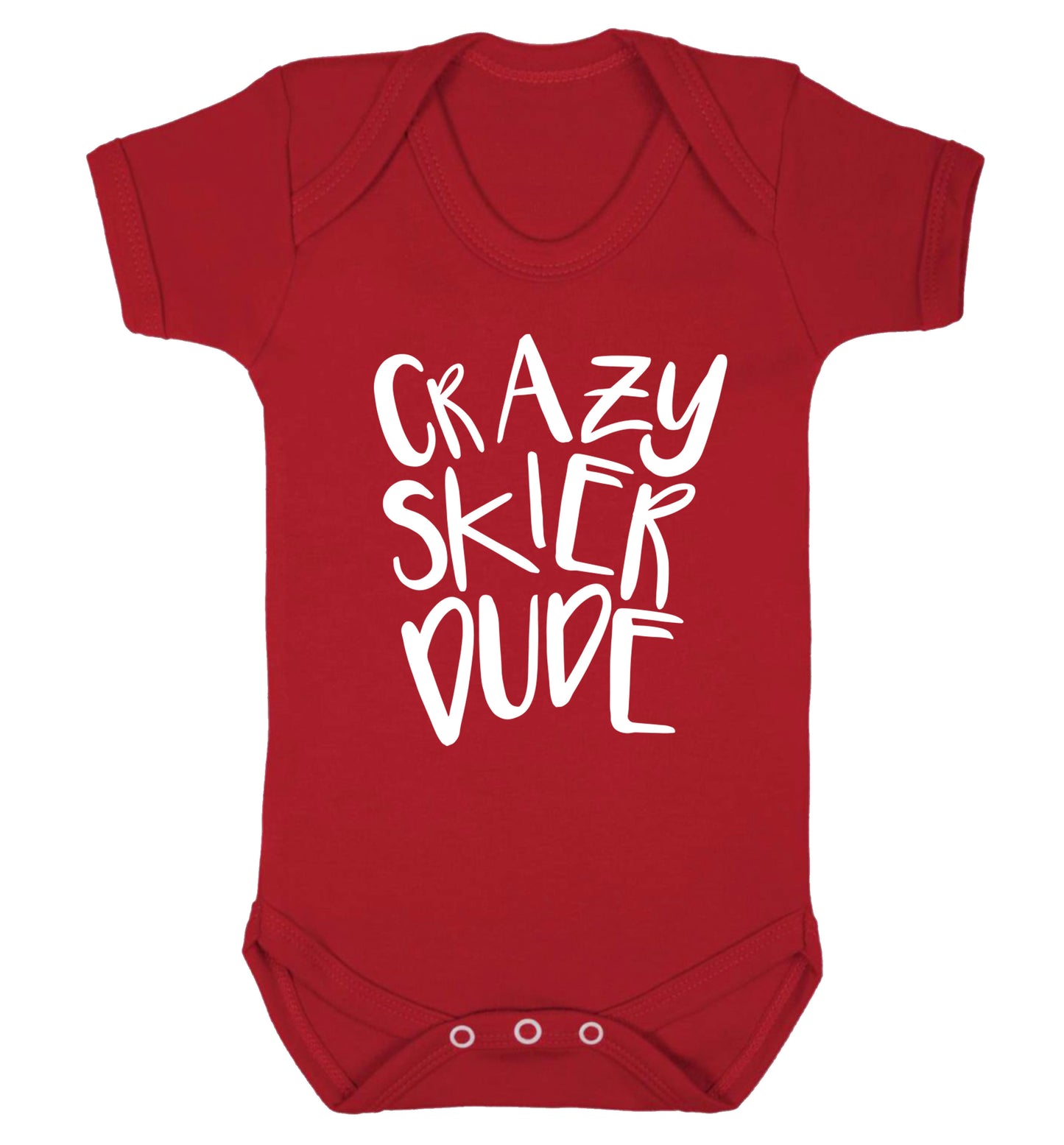 Crazy skier dude Baby Vest red 18-24 months
