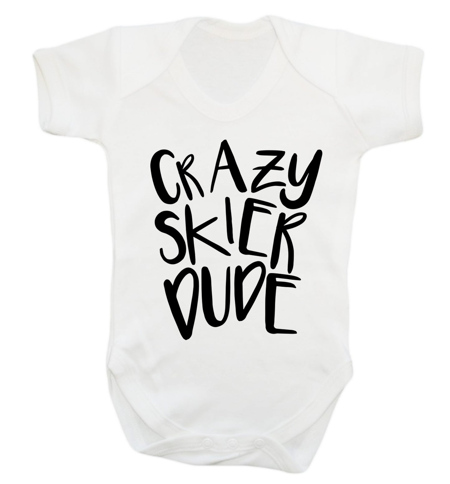 Crazy skier dude Baby Vest white 18-24 months