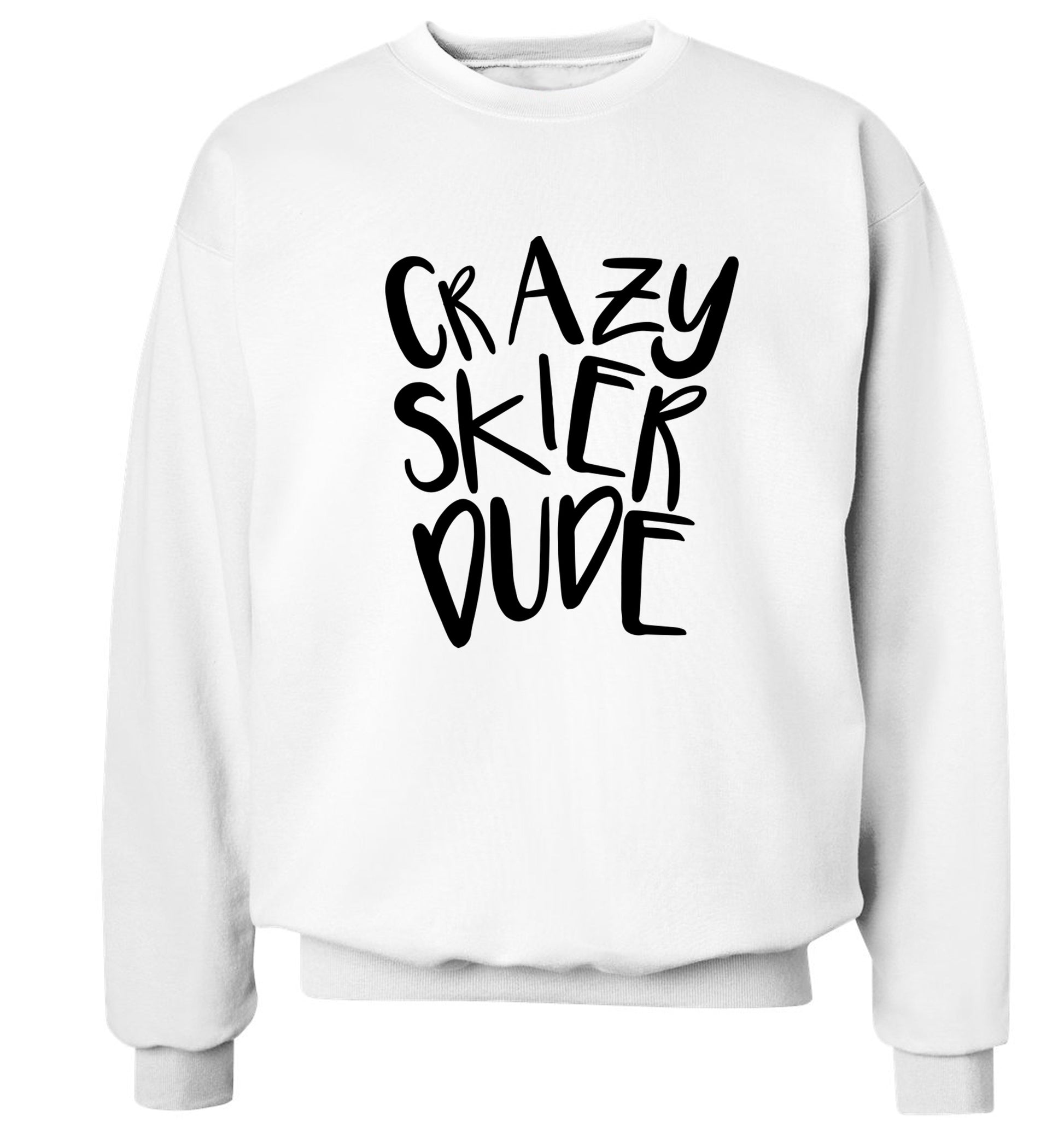 Crazy skier dude Adult's unisexwhite Sweater 2XL
