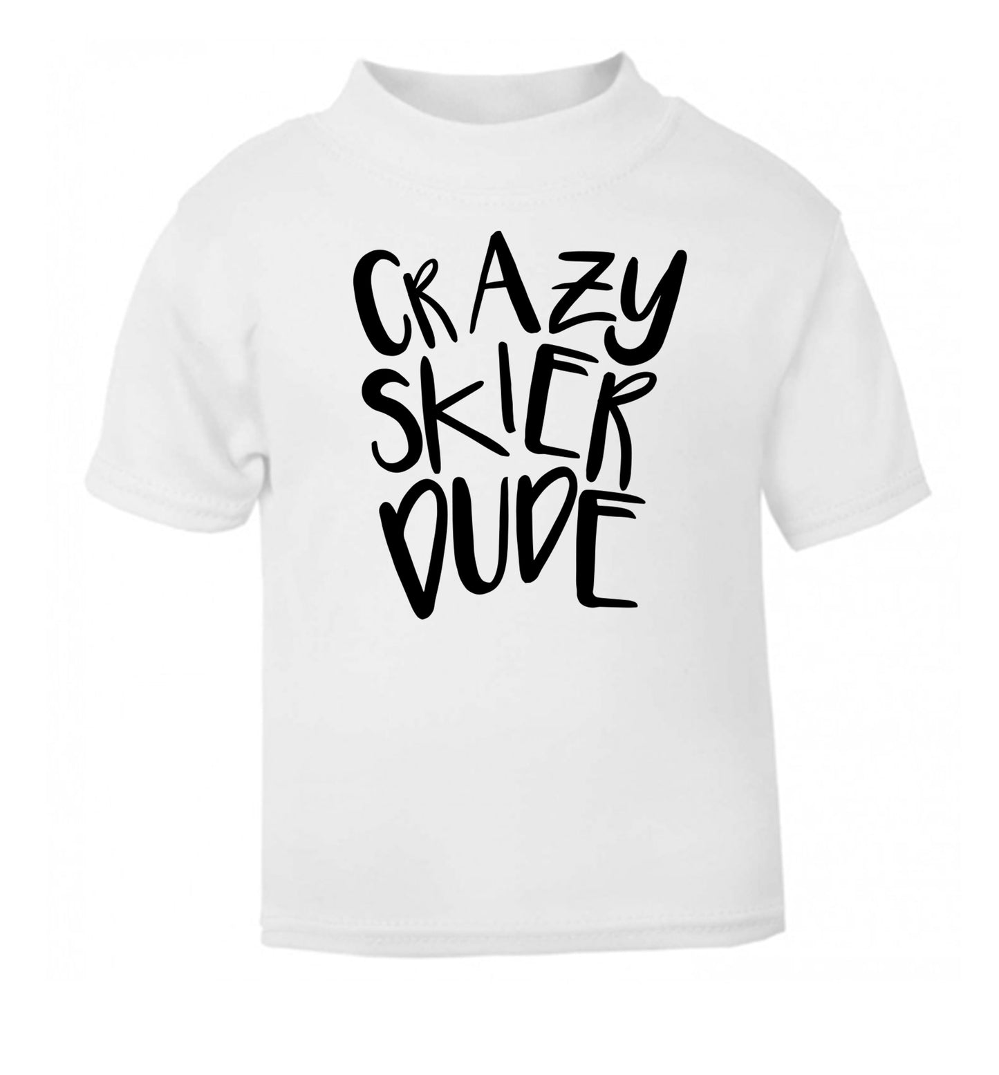 Crazy skier dude white Baby Toddler Tshirt 2 Years