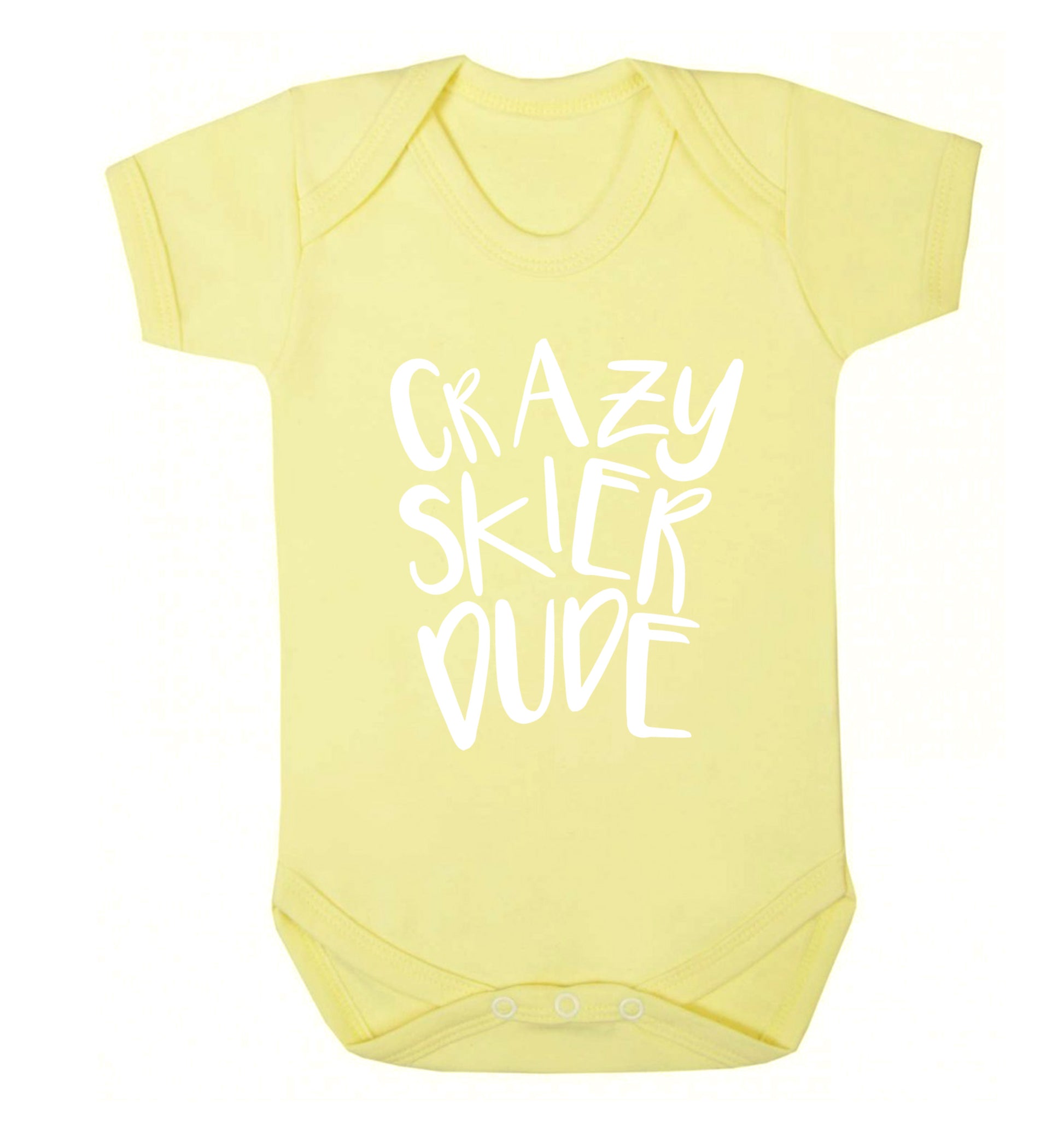 Crazy skier dude Baby Vest pale yellow 18-24 months