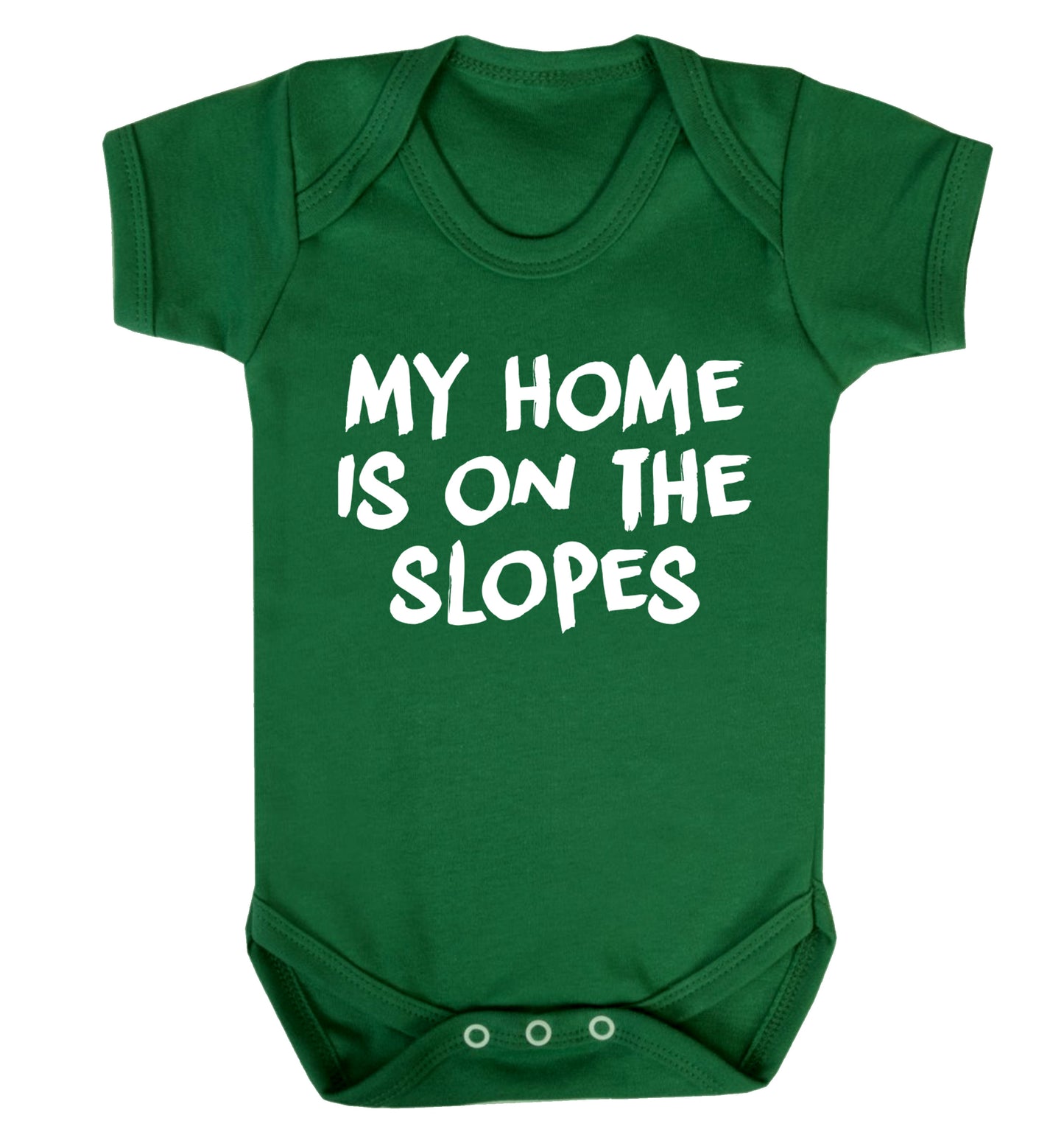 My home is on the slopes Baby Vest green 18-24 months